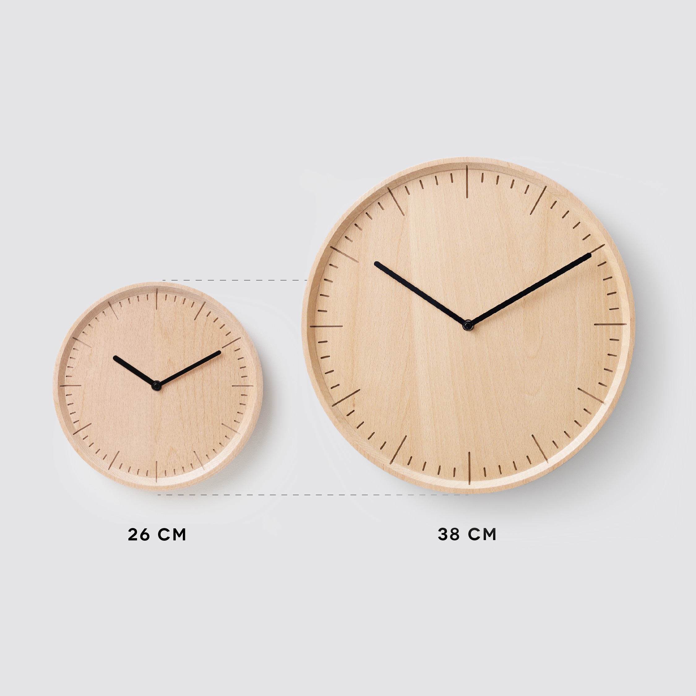 METER Natural B. | Black H. wall clock