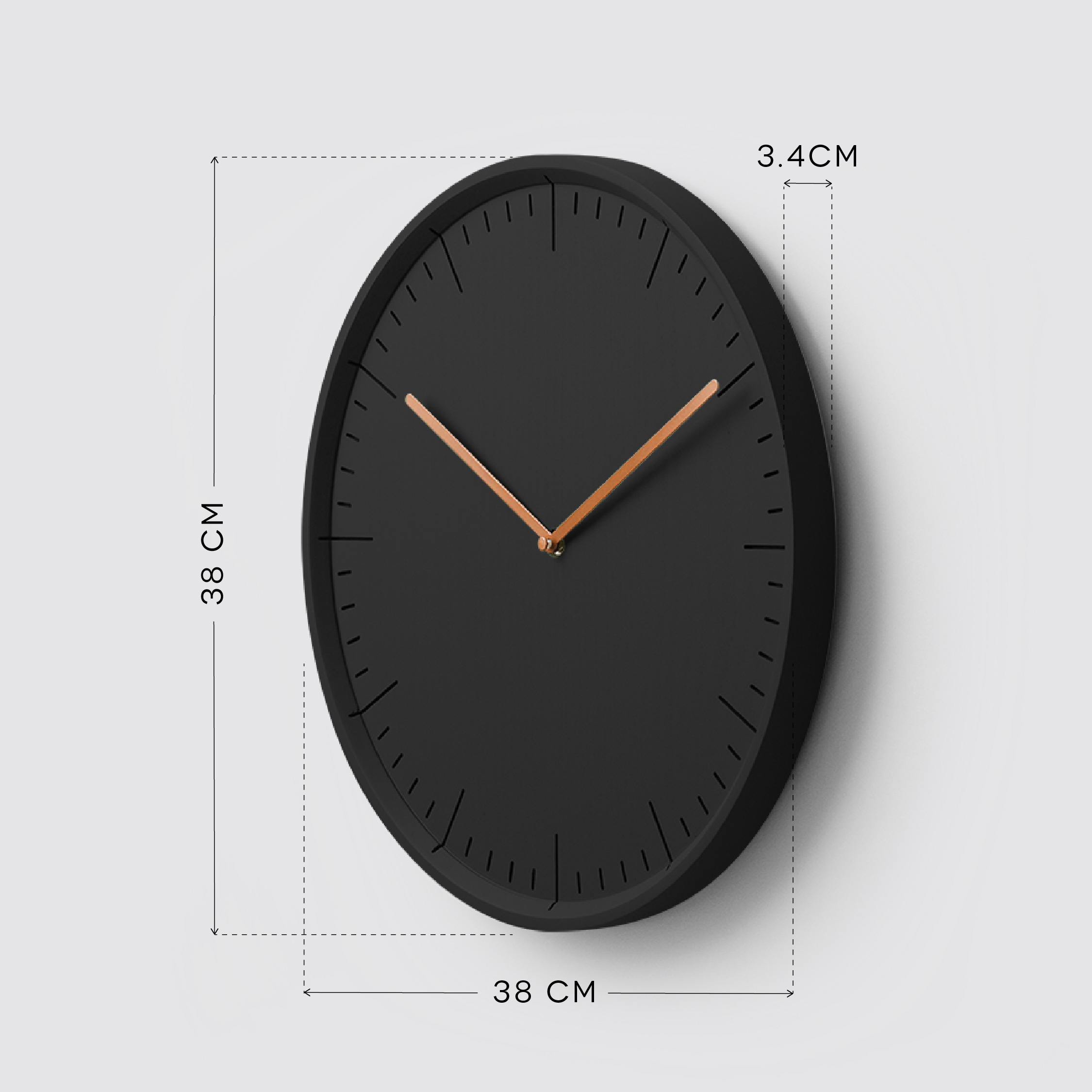 METER 38 Natural B. | Black H. wall clock