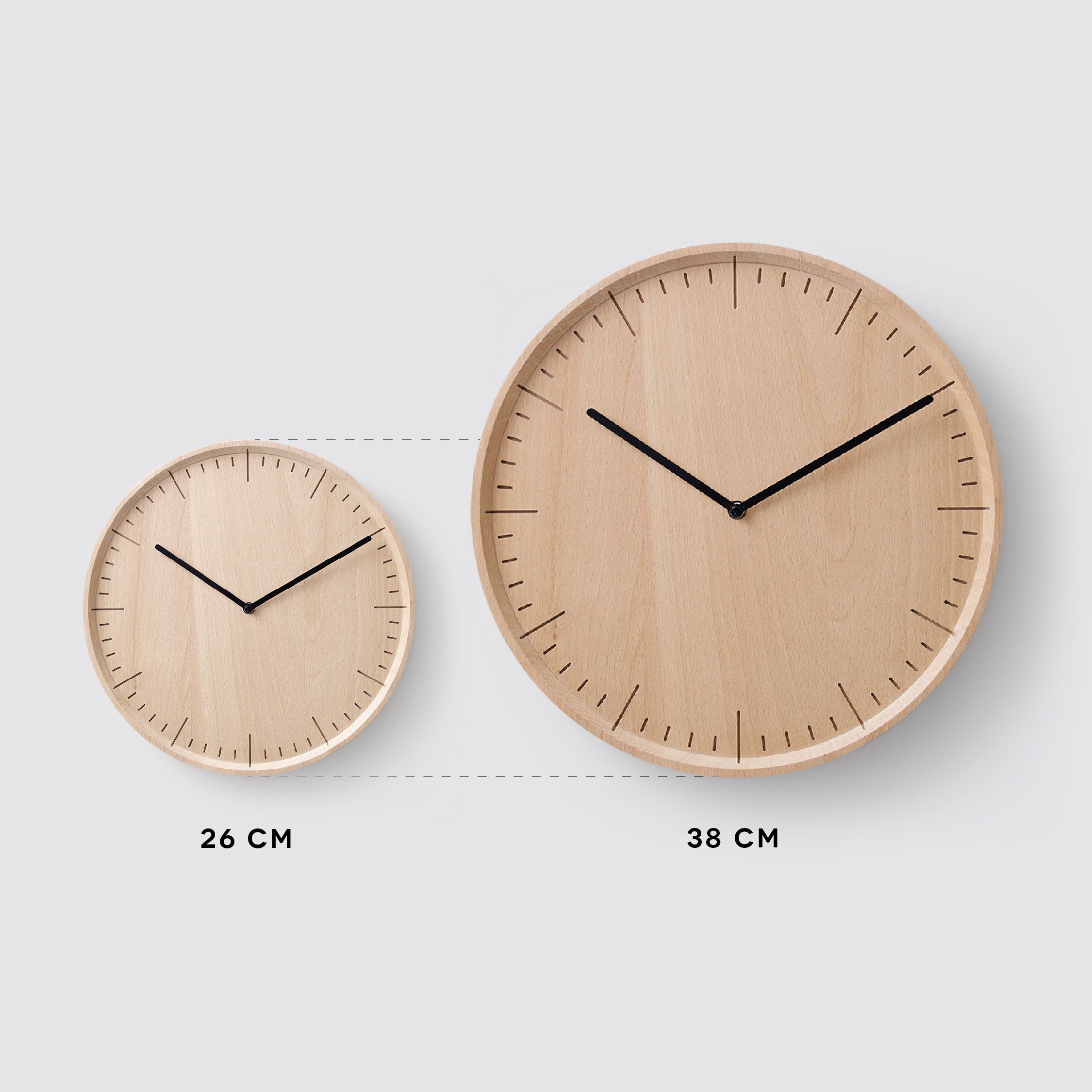 METER 38 Natural B. | Black H. wall clock