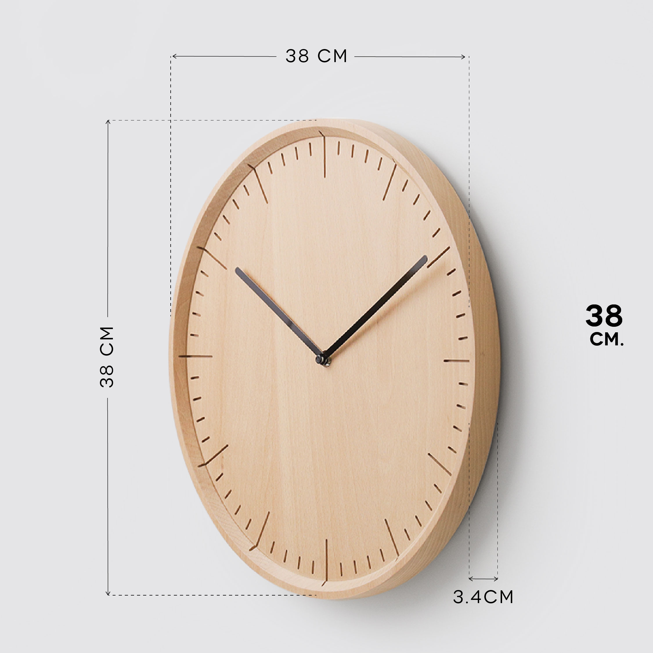 FF METER 38 Forest Roast Green - Beige Hands wall clock_UO8IWEAPEK
