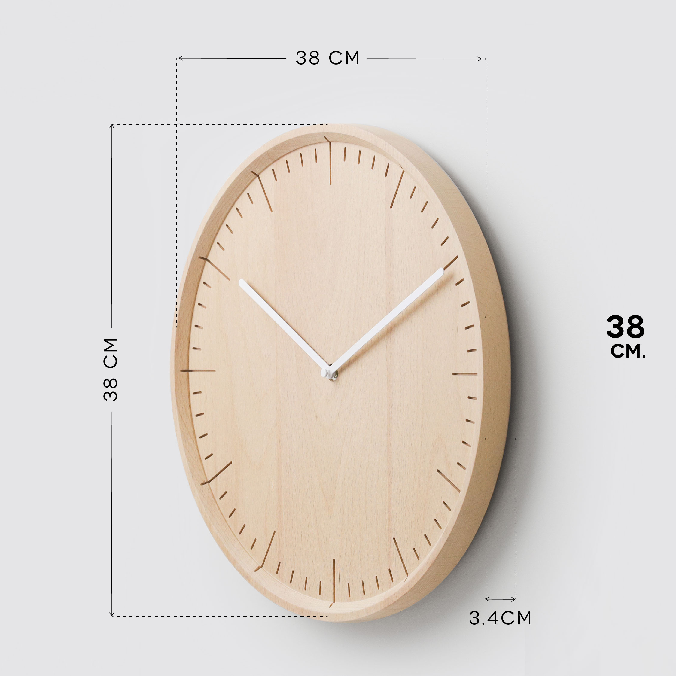FF METER 38 Forest Roast Green - Beige Hands wall clock_UO8IWEAPEK