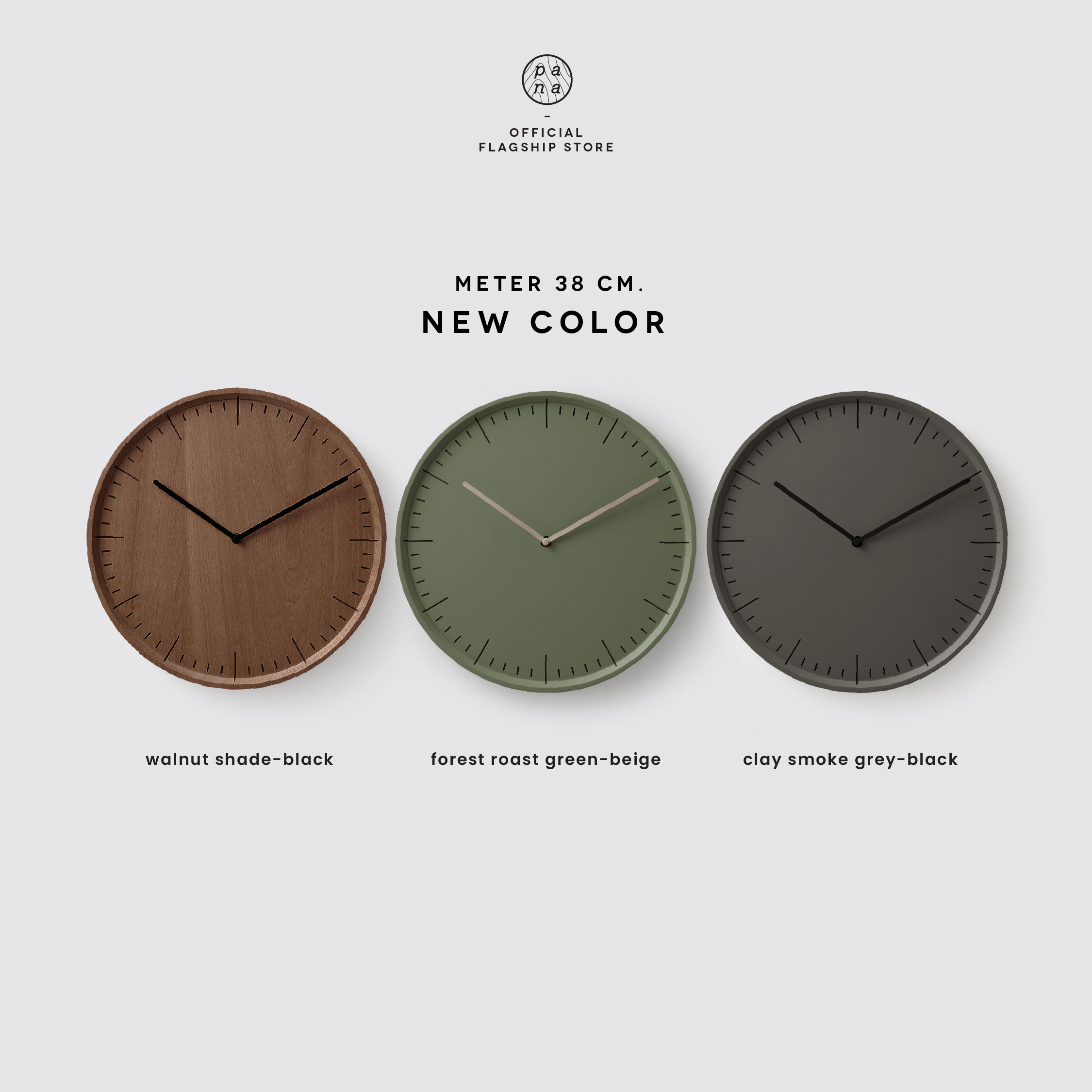 FF METER 38 Forest Roast Green - Beige Hands wall clock_UO8IWEAPEK