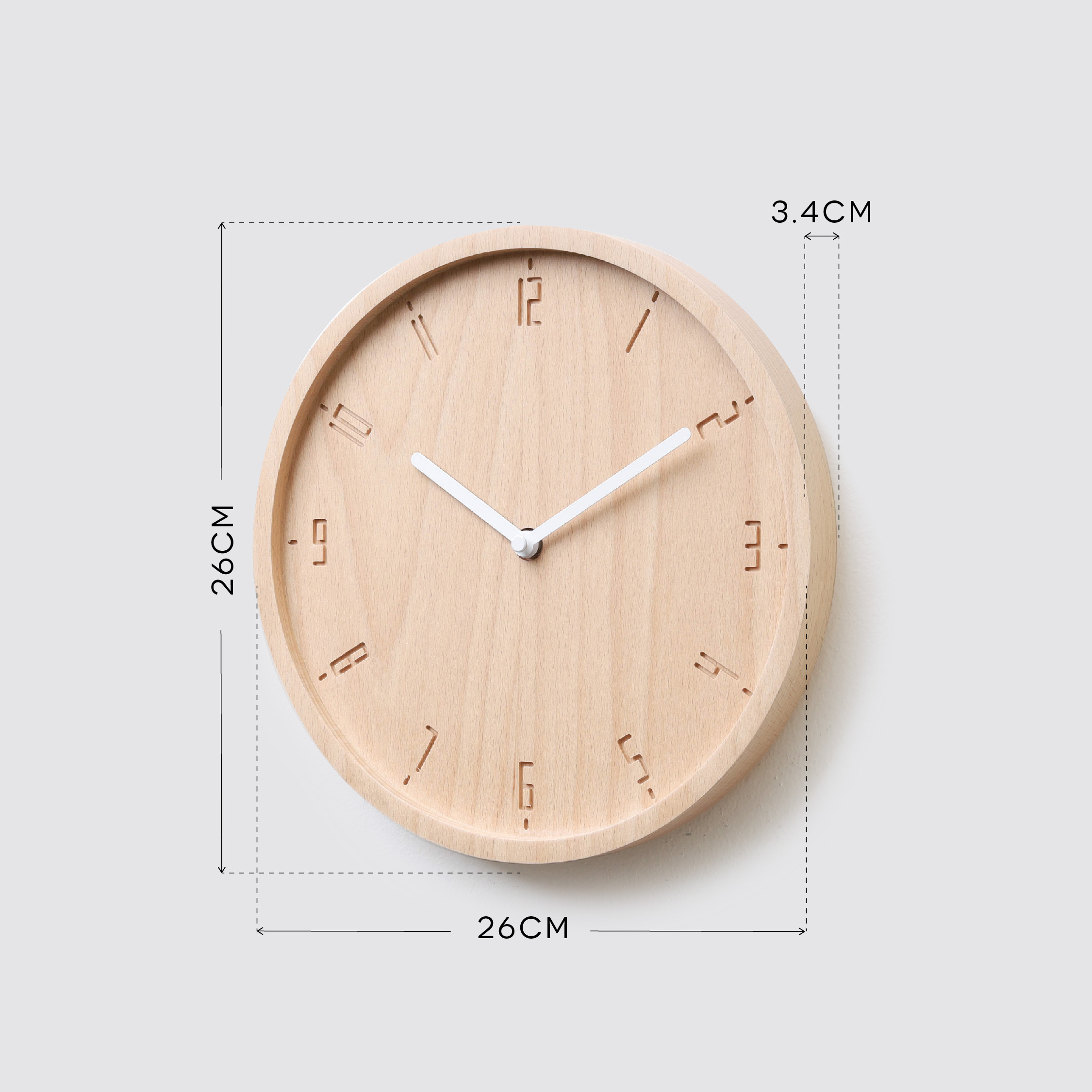 TIMY-C : Natural B. | Black H. wall clock