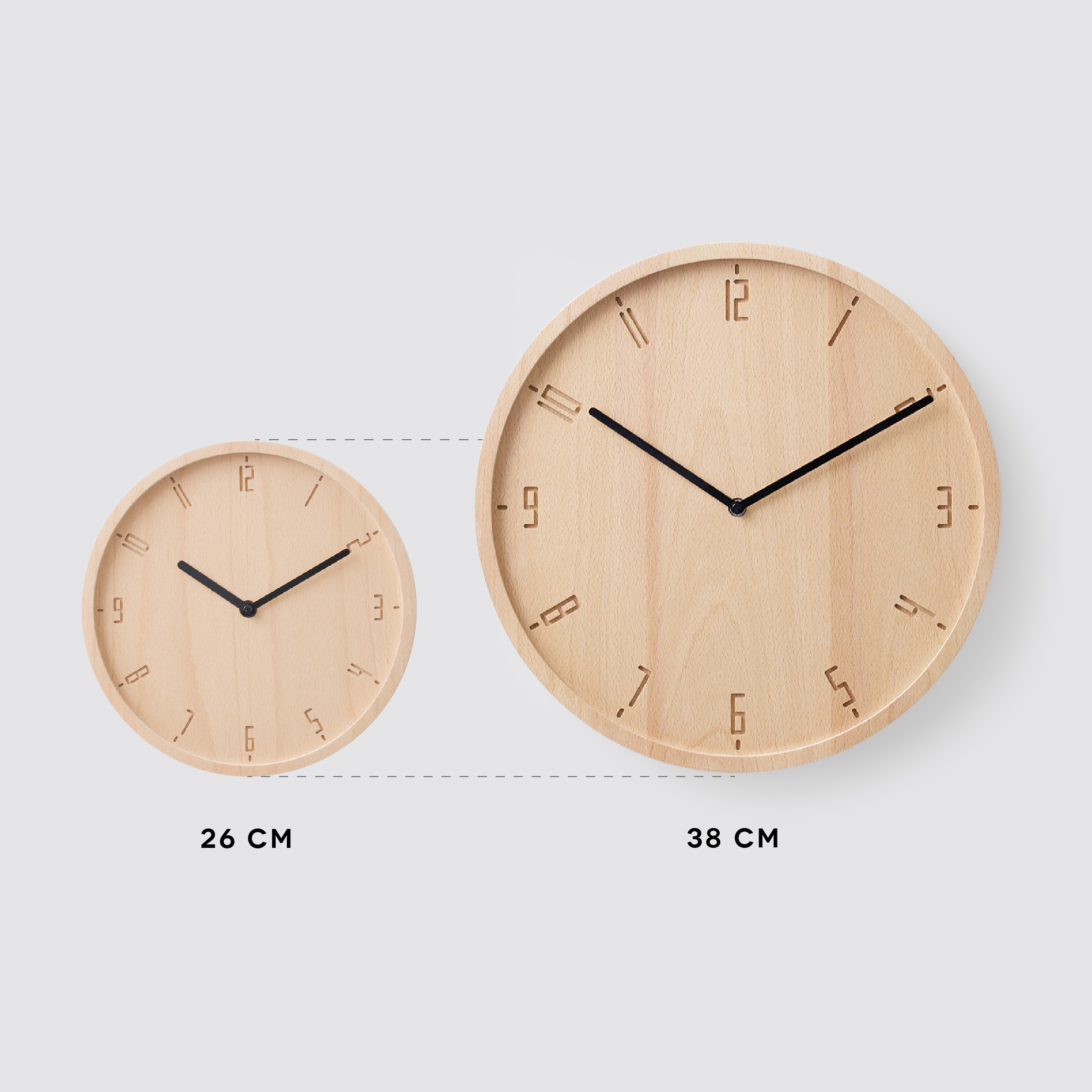 TIMY-C 38 Natural B. | Black H. wall clock