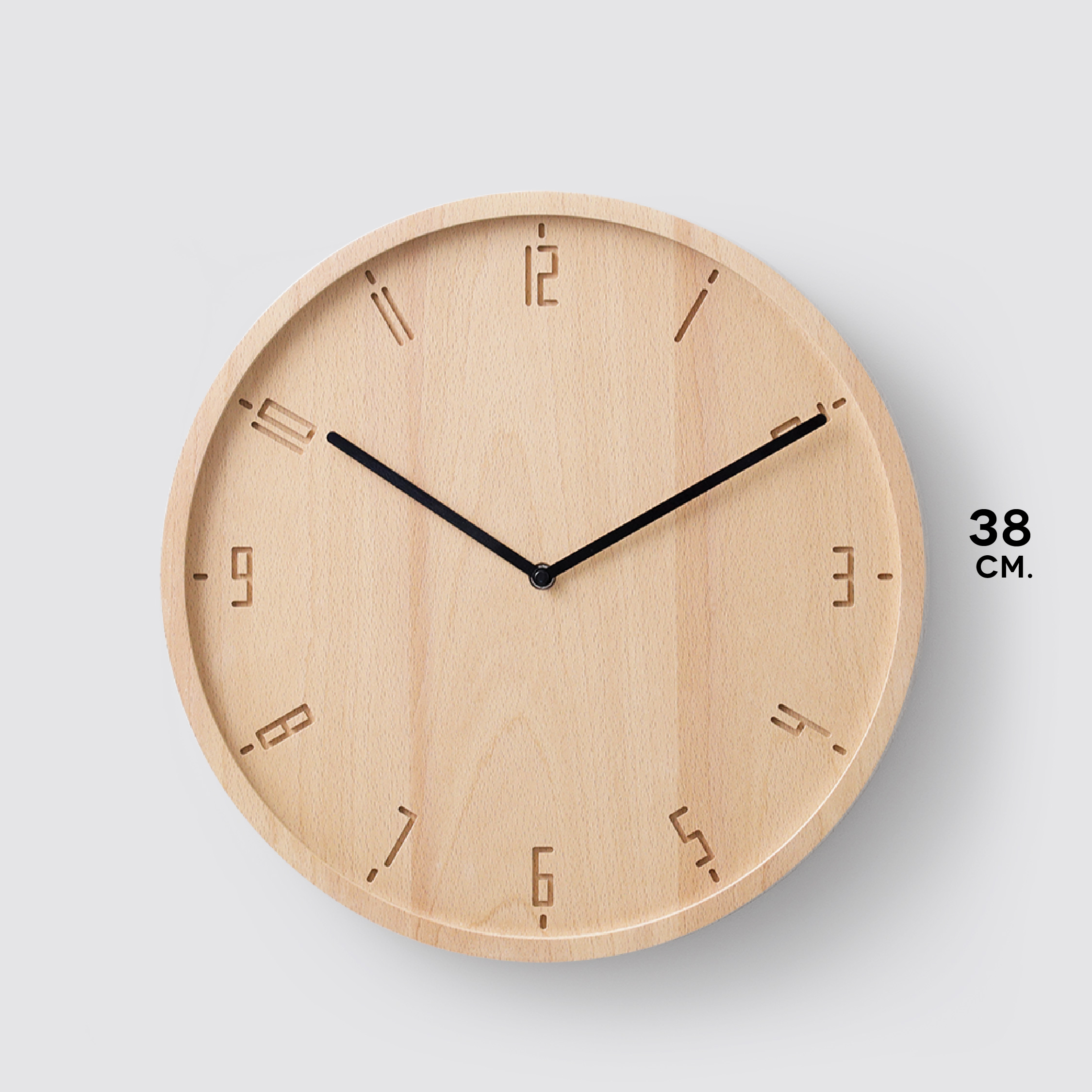 TIMY-C 38 Natural B. | Black H. wall clock