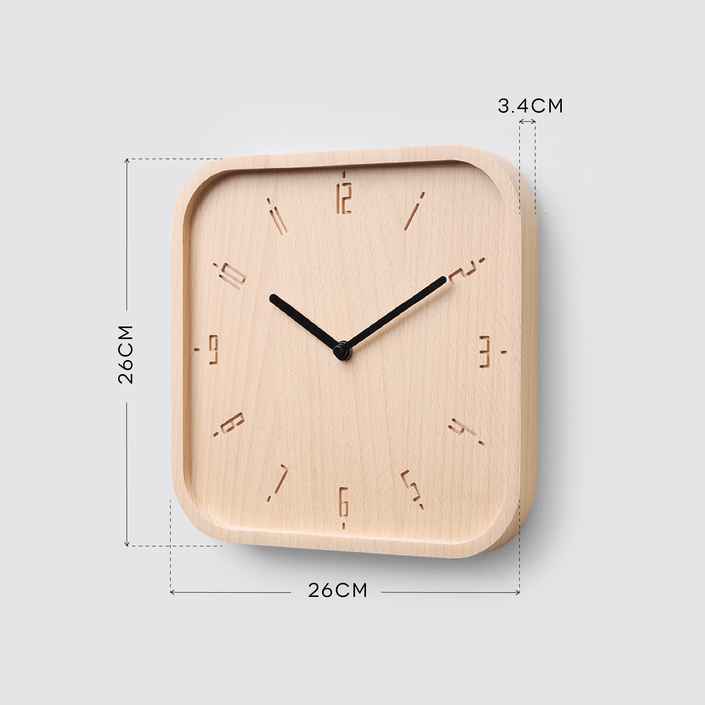 TIMY-S-Natural B. | Black H. wall clock