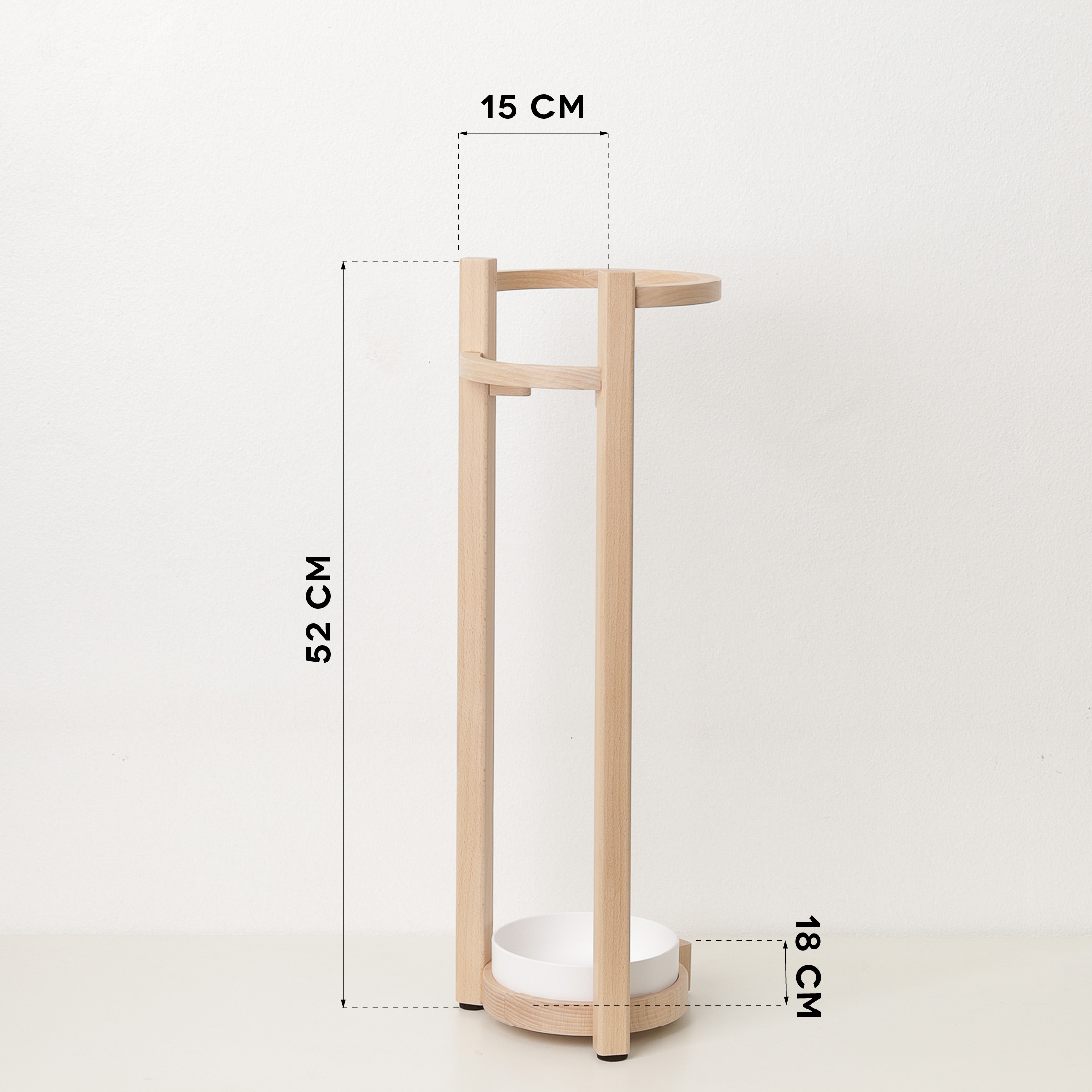 Steve - Natural body | White tray  | umbrella stand