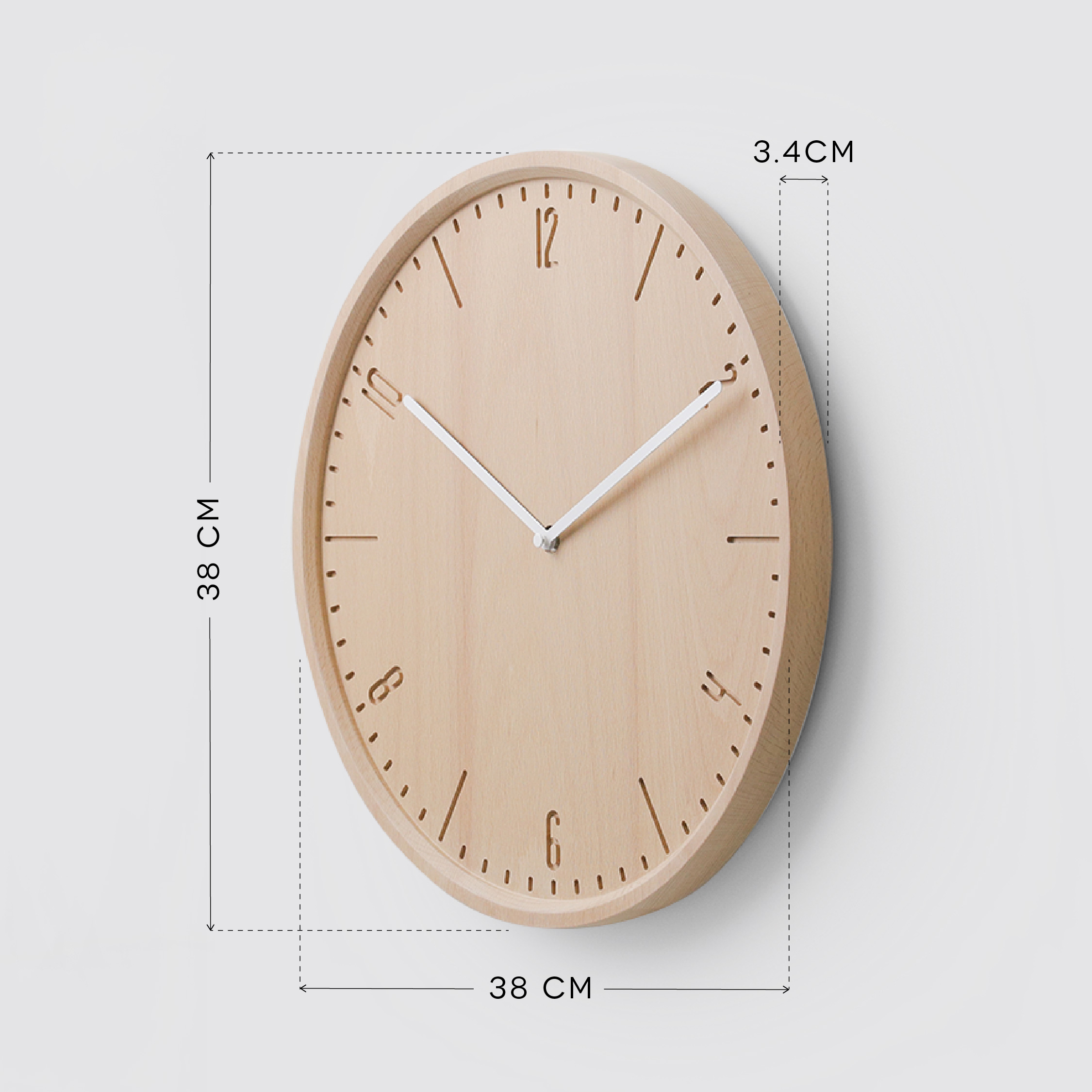 COBY-W 38 Natural B. | Black H. wall clock