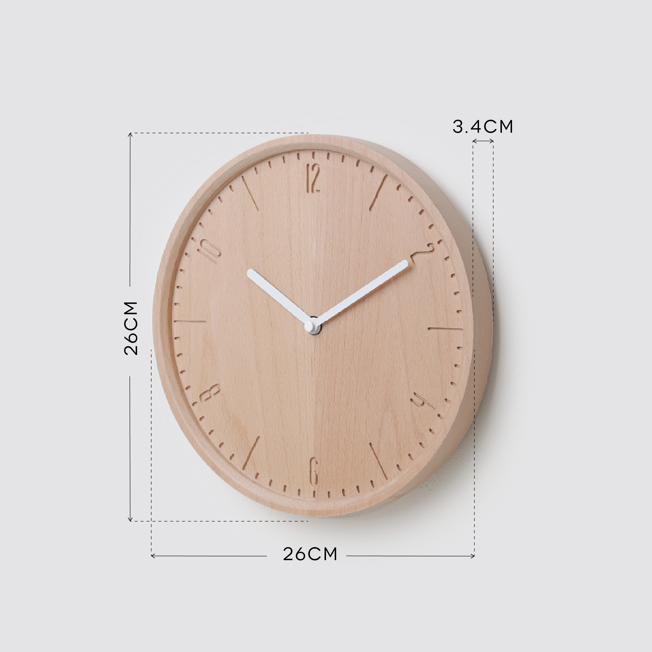 COBY-W : Natural B. | Black H. wall clock