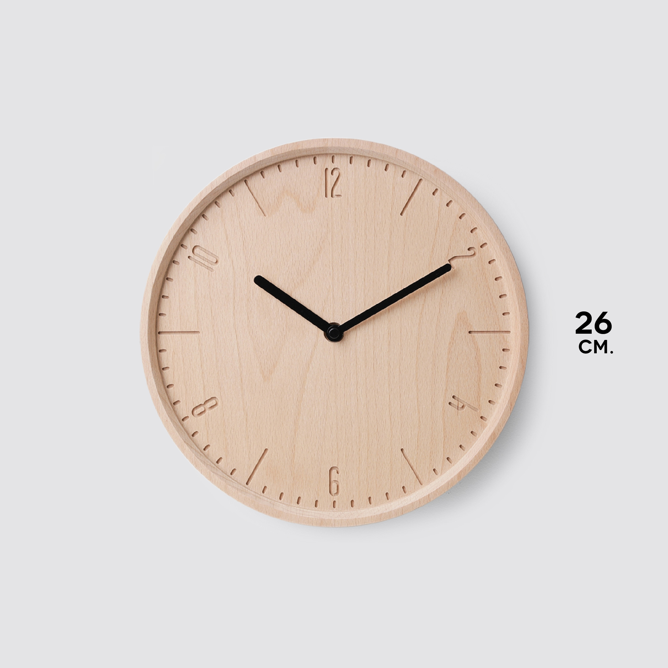 COBY-W : Natural B. | Black H. wall clock