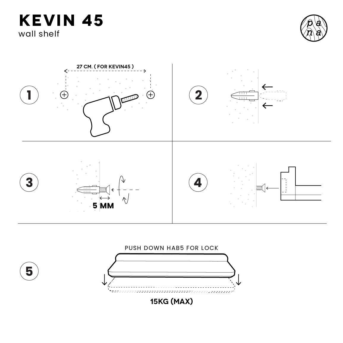 KEVIN 45 wall shelf