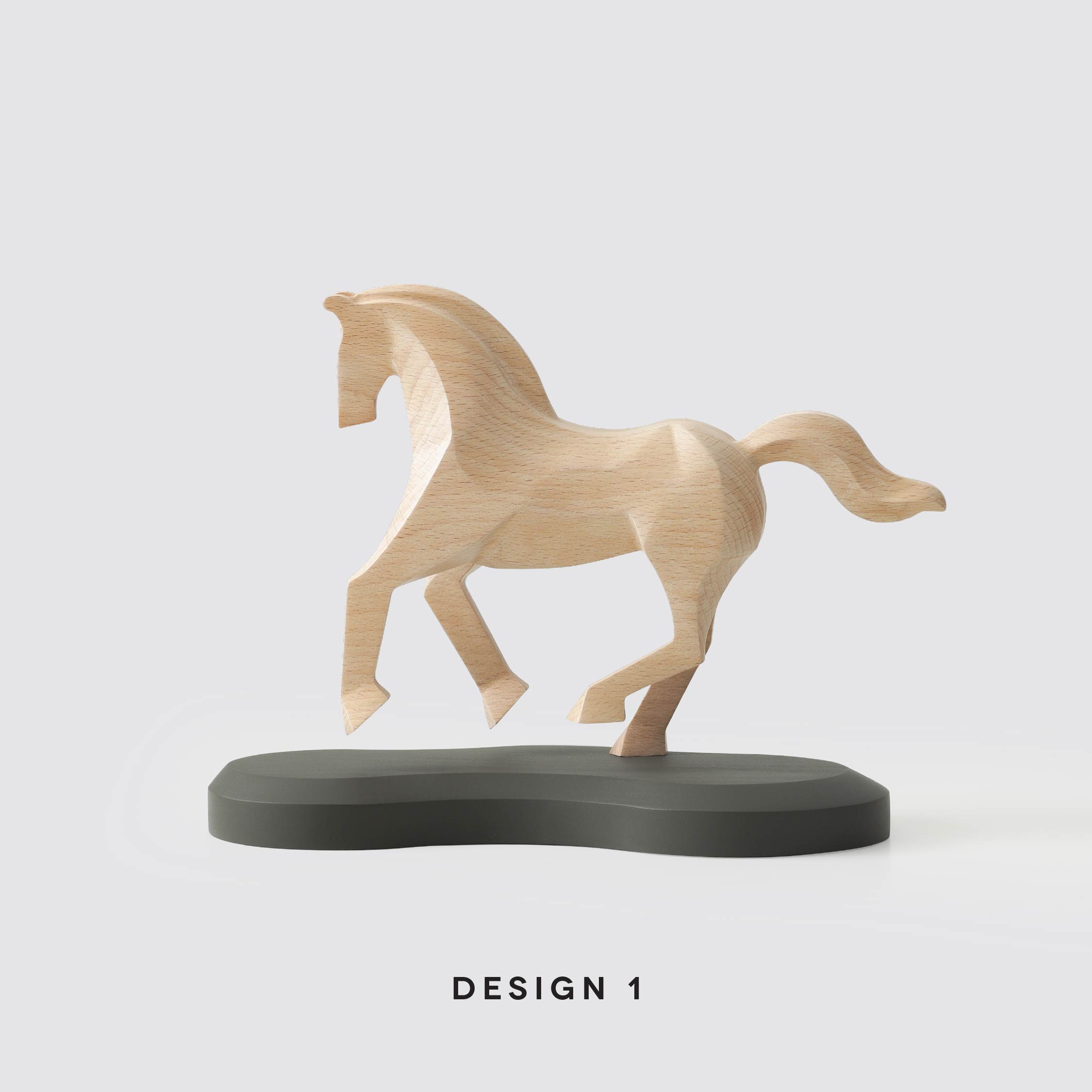 Luwei Wooden Feng Shui Horses Sculpture