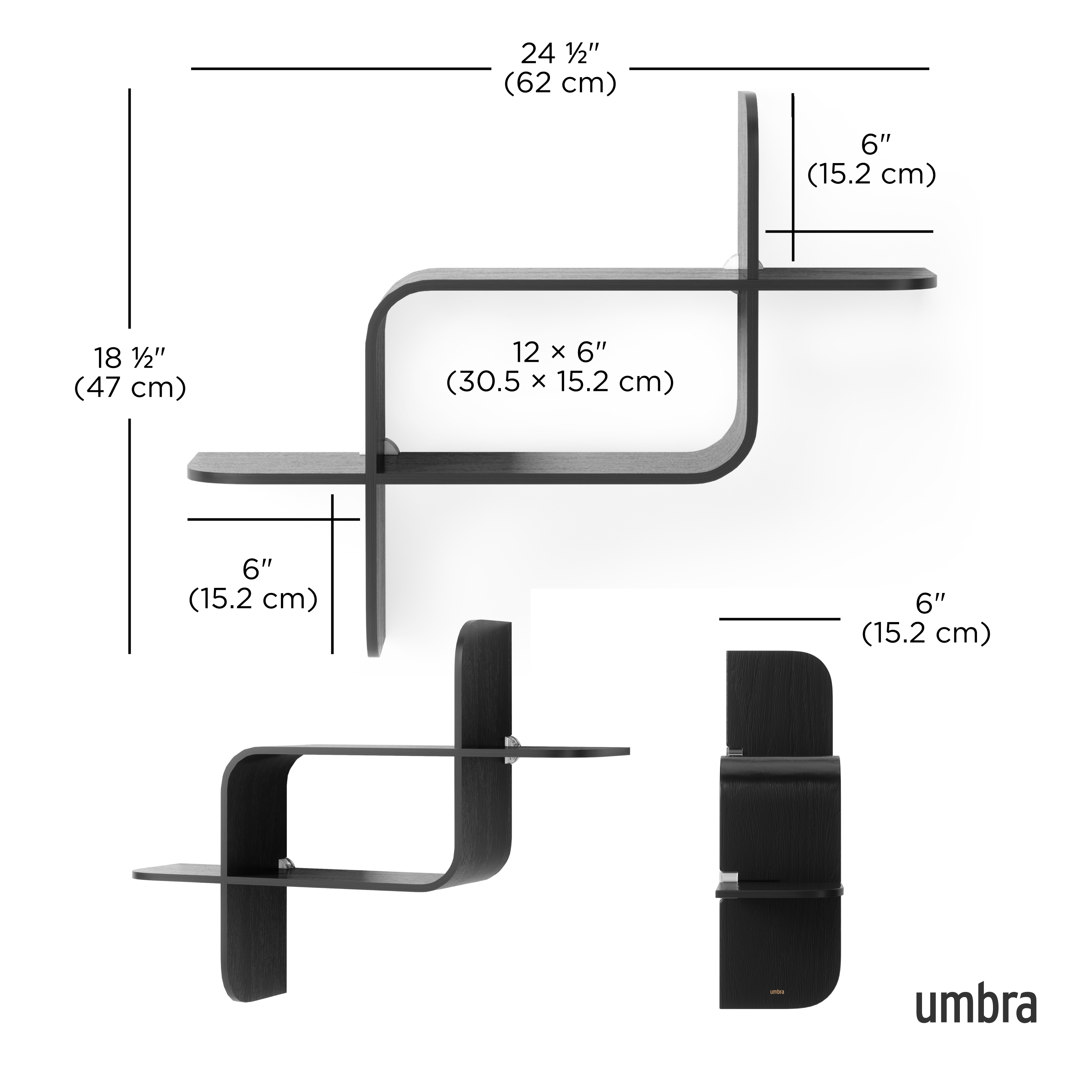 UMBRA MONTAGE SHELF BLACK