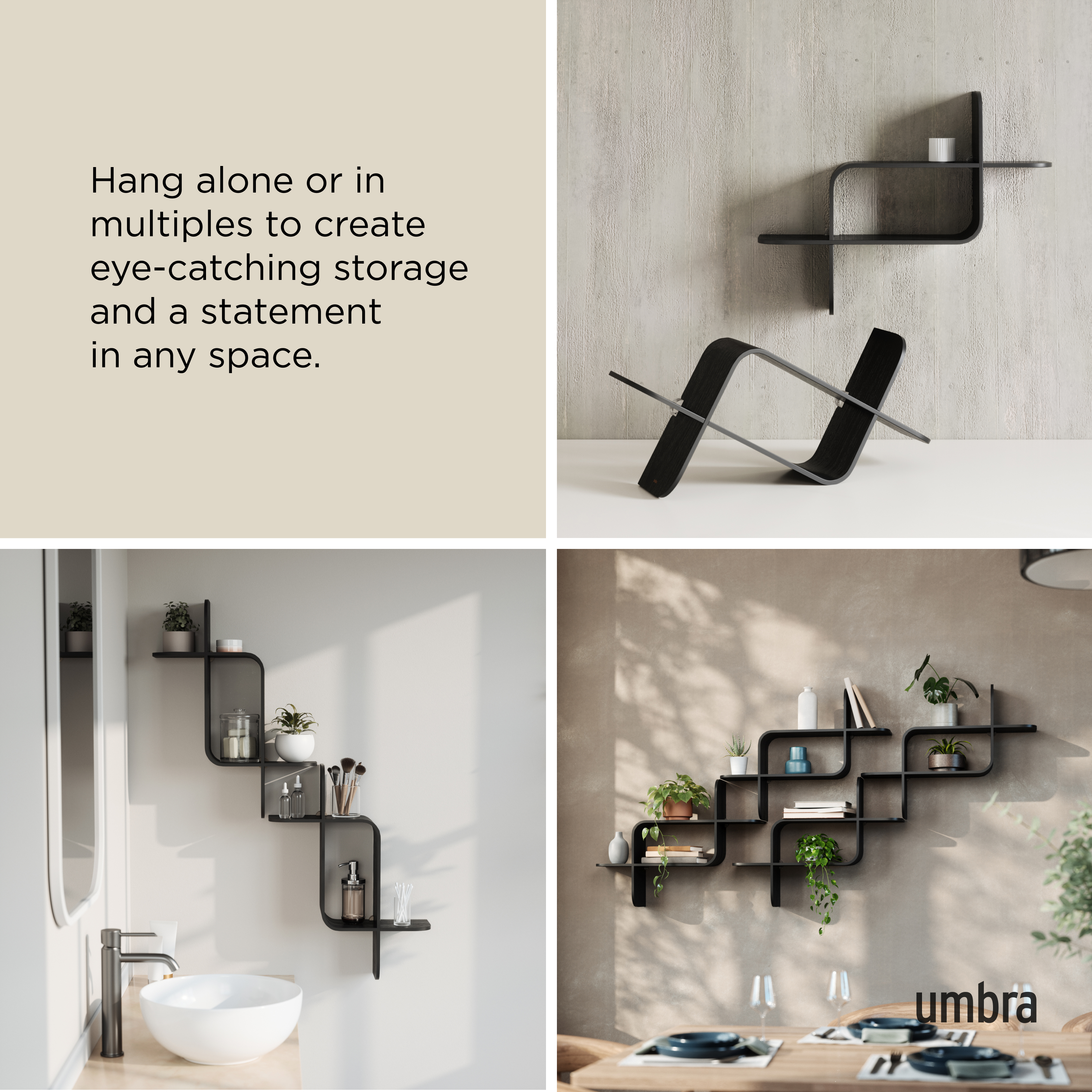 UMBRA MONTAGE SHELF BLACK
