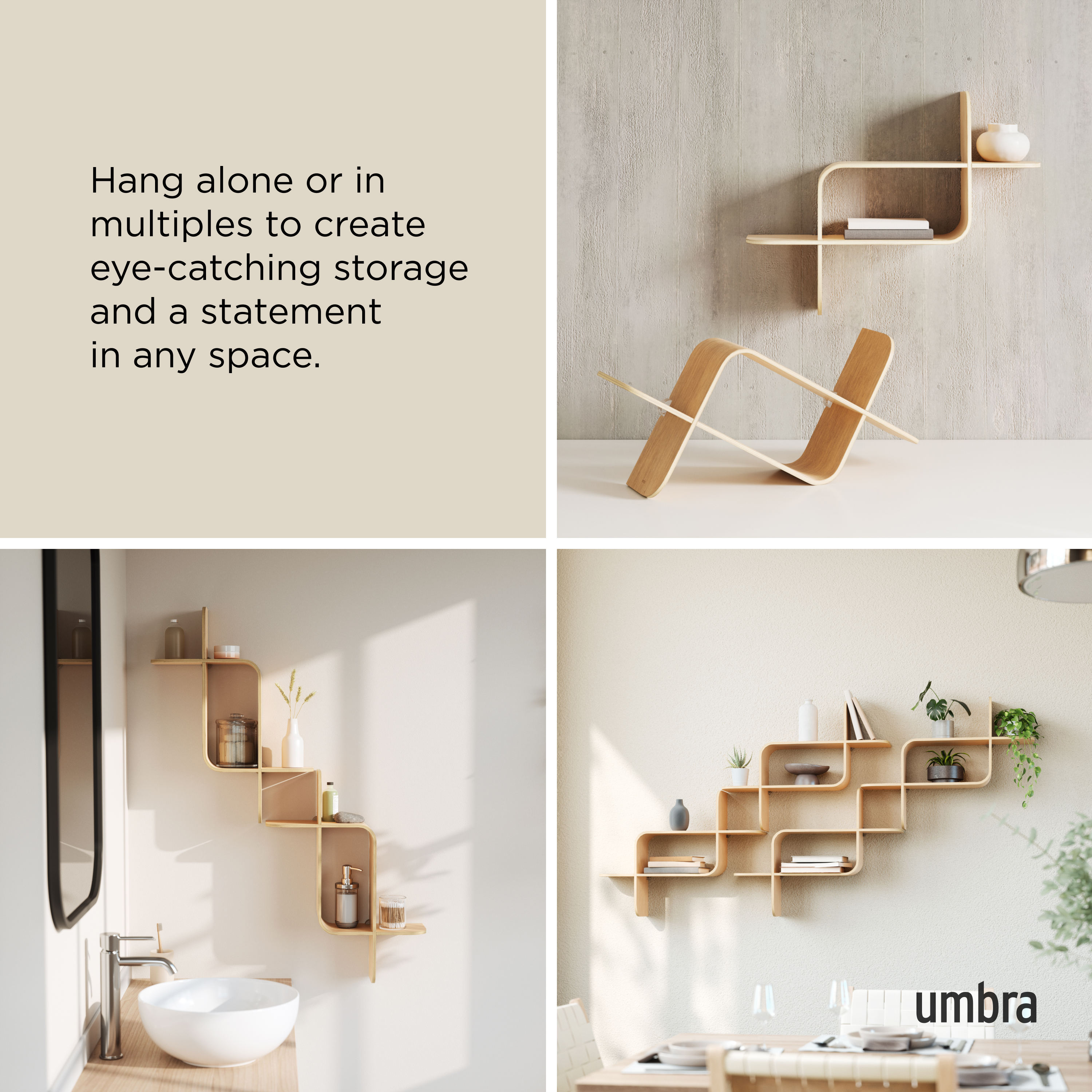 UMBRA MONTAGE SHELF Natural