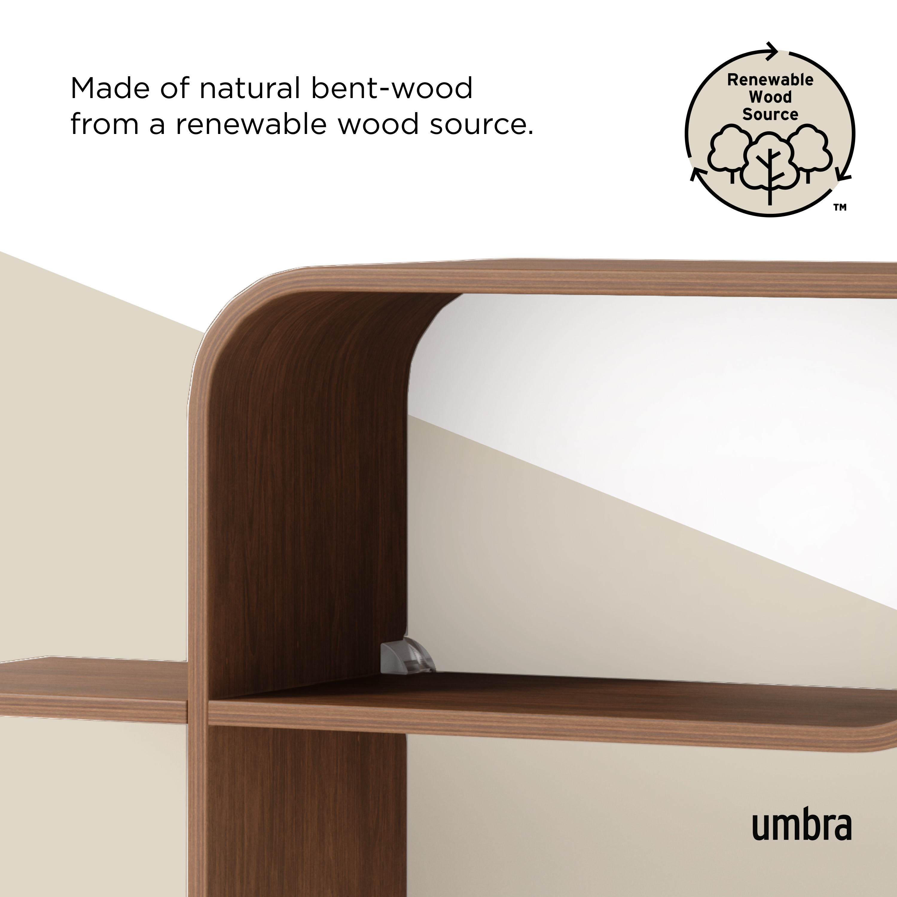 UMBRA MONTAGE SHELF Light Walnut