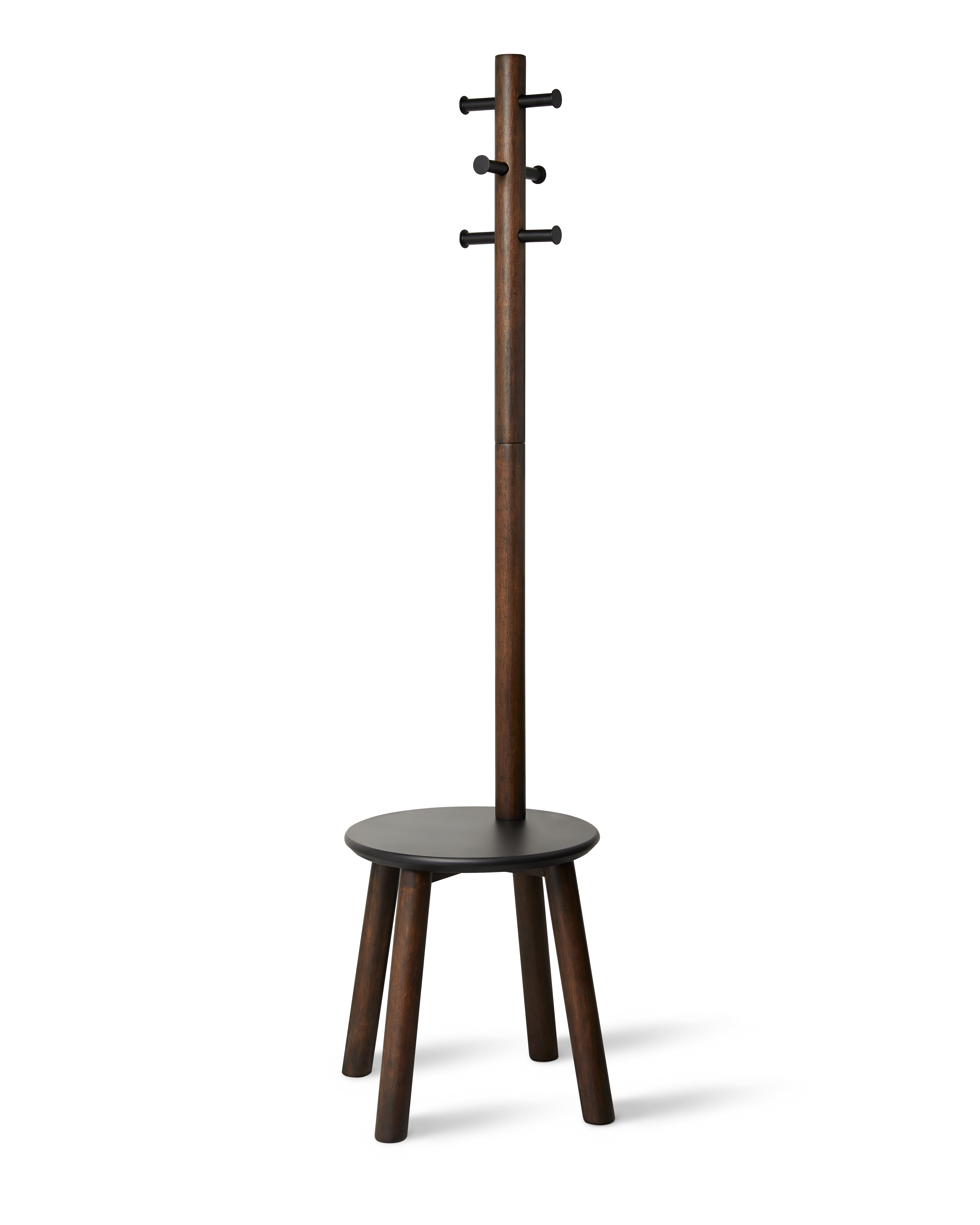 UMBRA PILLAR STOOL/COATRACK BLK/WAL