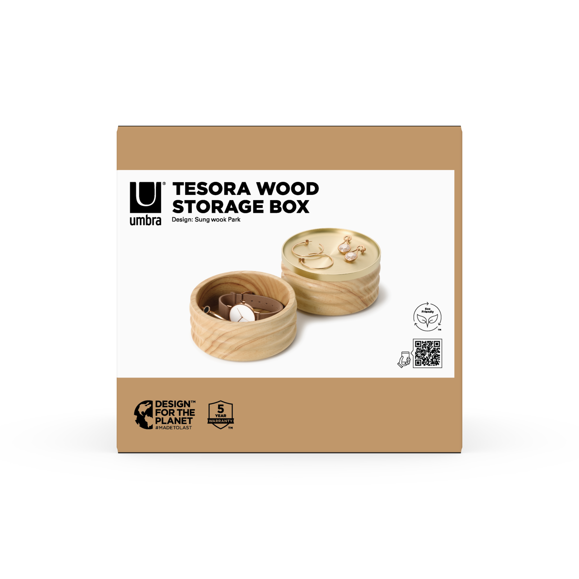 UMBRA TESORA WOOD STORAGE BOX NAT/BRAS