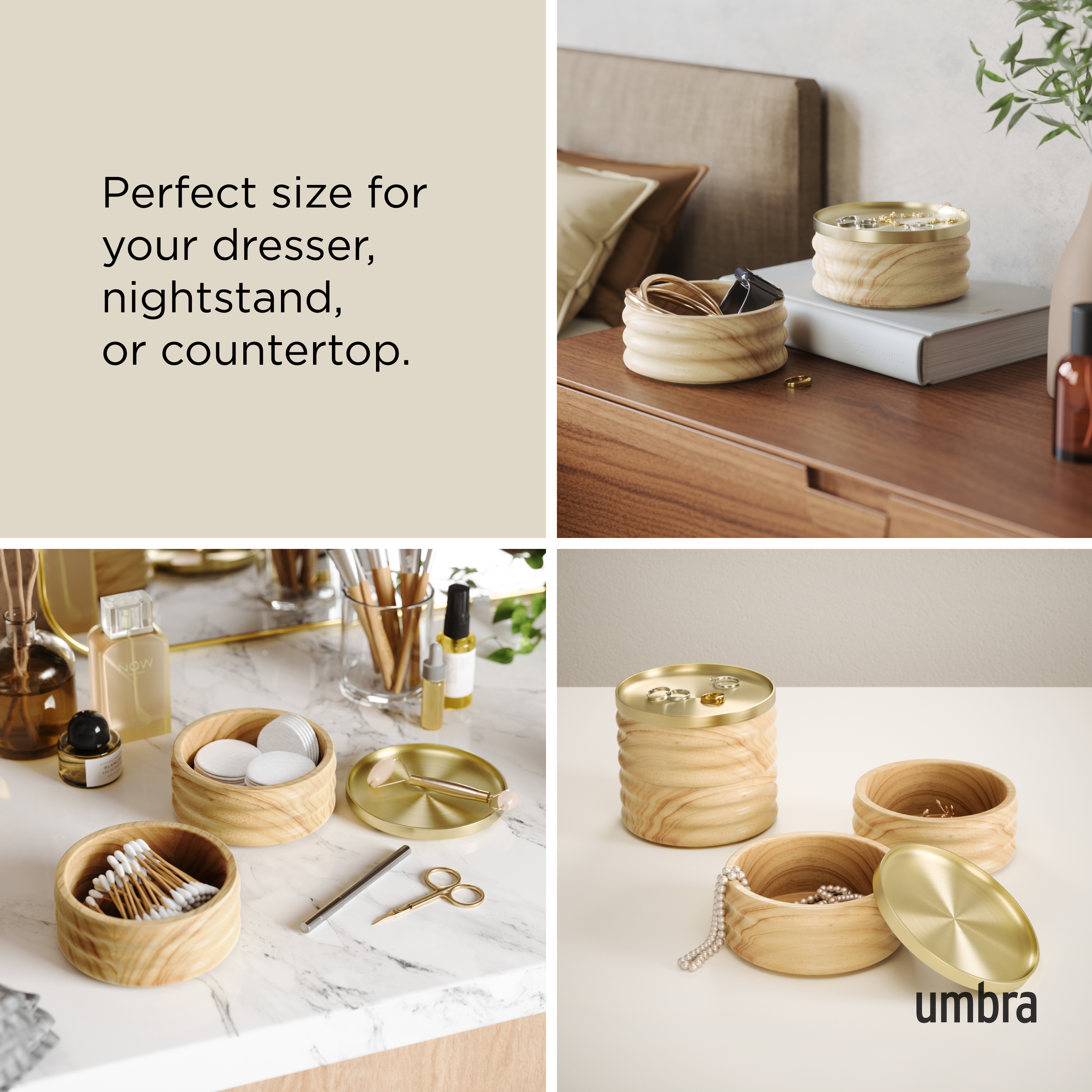 UMBRA TESORA WOOD STORAGE BOX NAT/BRAS