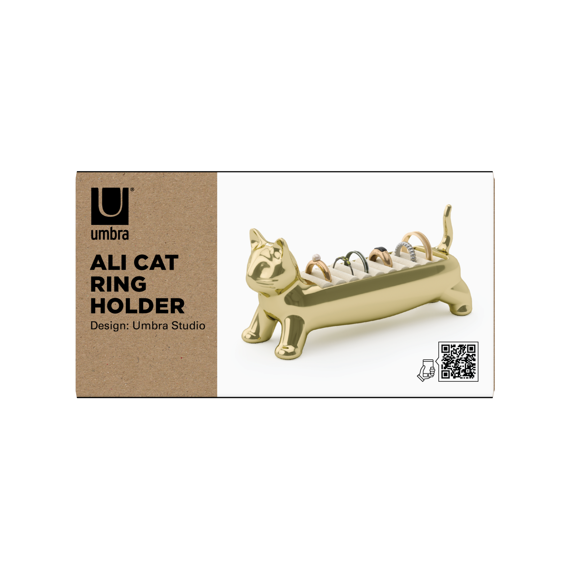 Umbra Ali Cat Ring Holder Brass