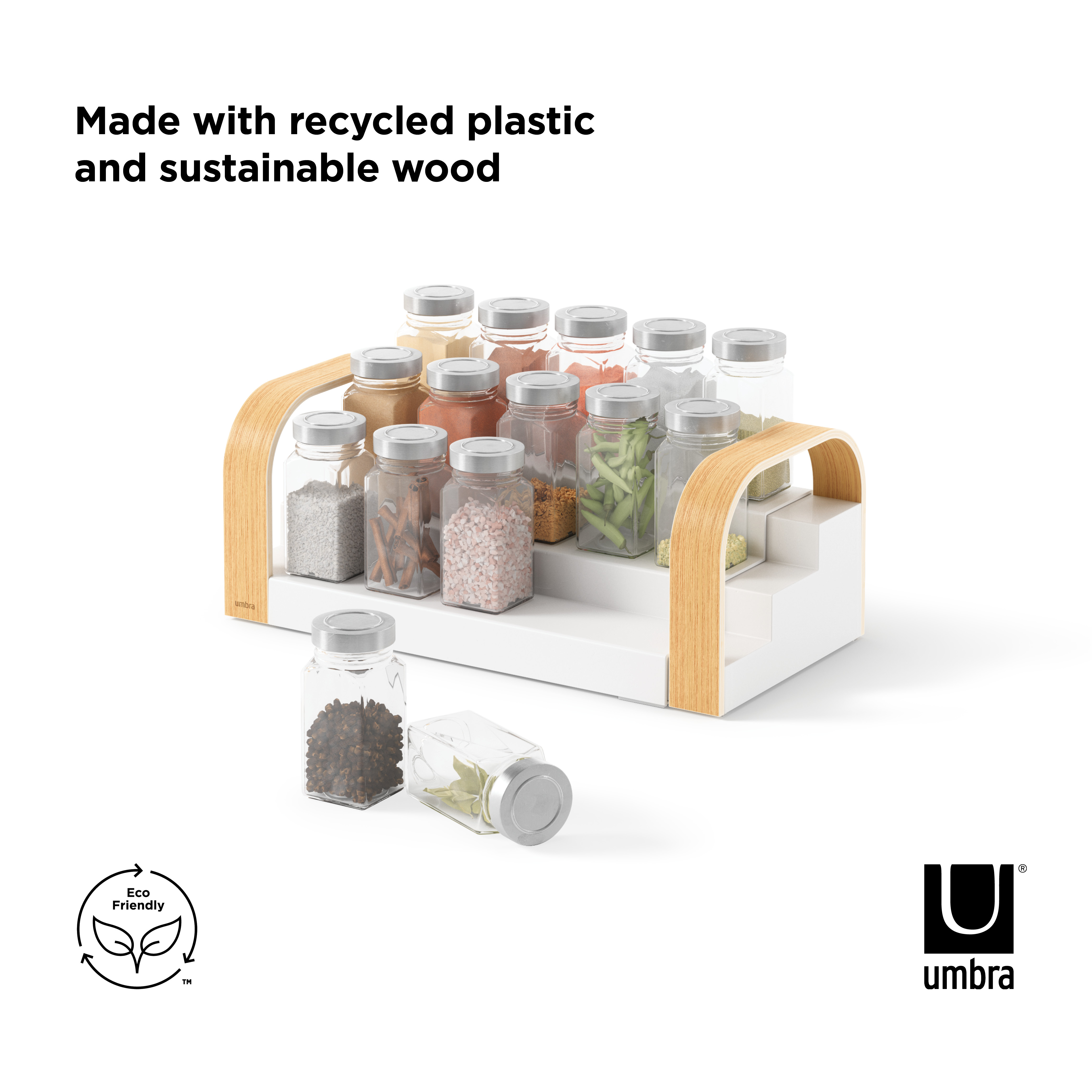 PXUB: Umbra BELLWOOD 3-TIER SPICE SHELF WHT/NAT