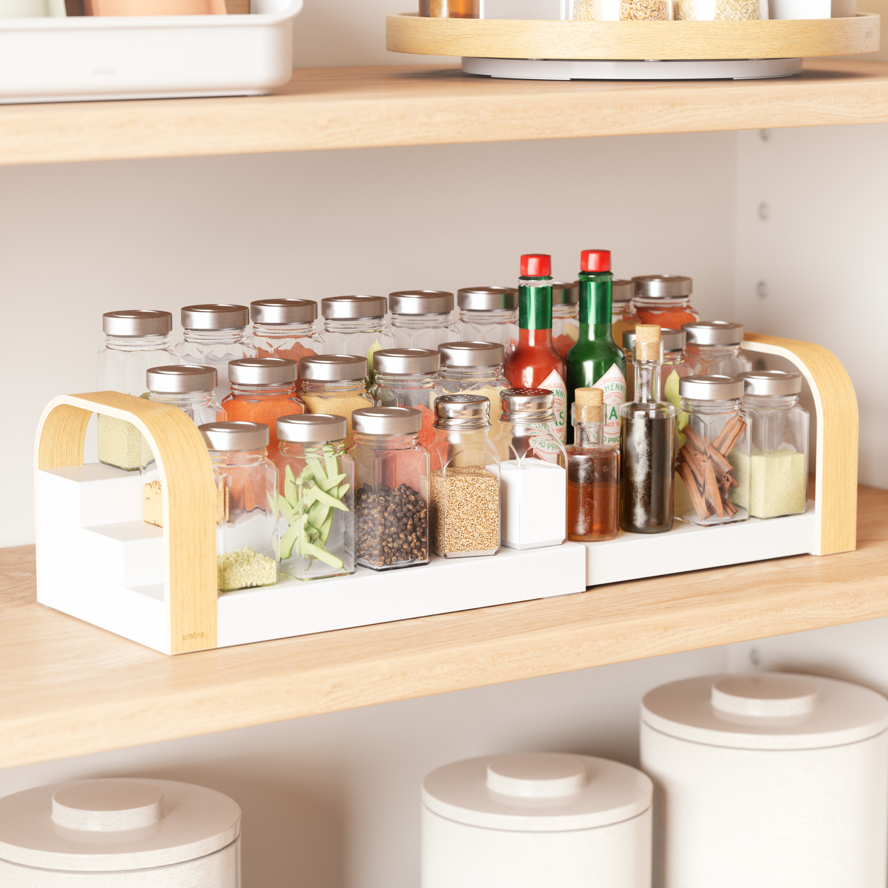PXUB: Umbra BELLWOOD 3-TIER SPICE SHELF WHT/NAT