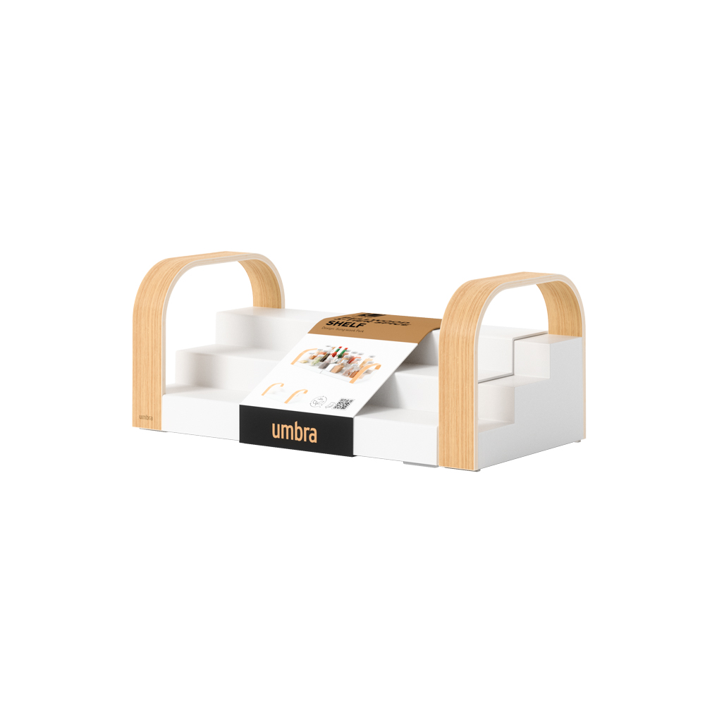 PXUB: Umbra BELLWOOD 3-TIER SPICE SHELF WHT/NAT