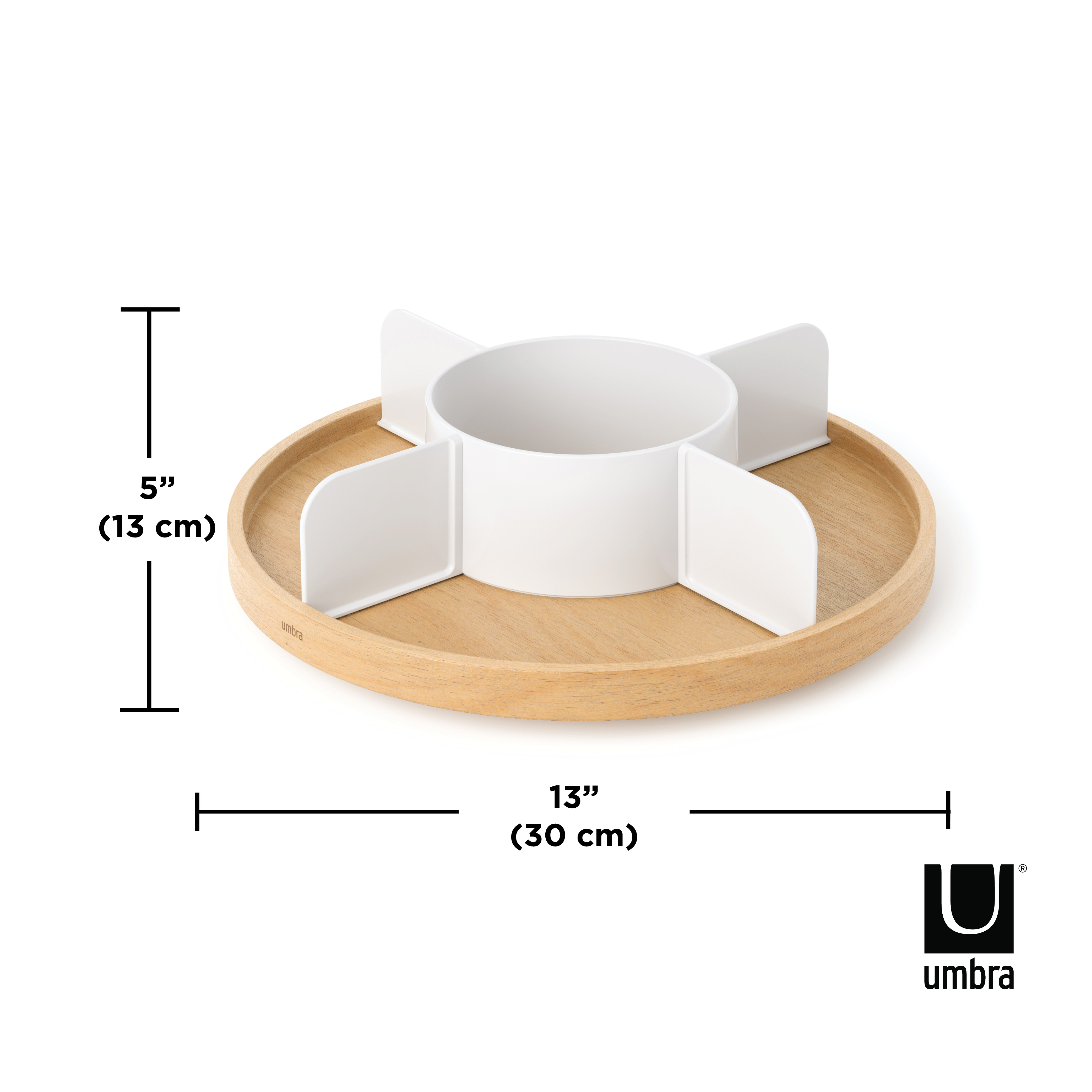 PXUB: Umbra BELLWOOD LAZY SUSAN DIVIDED WHT/NAT