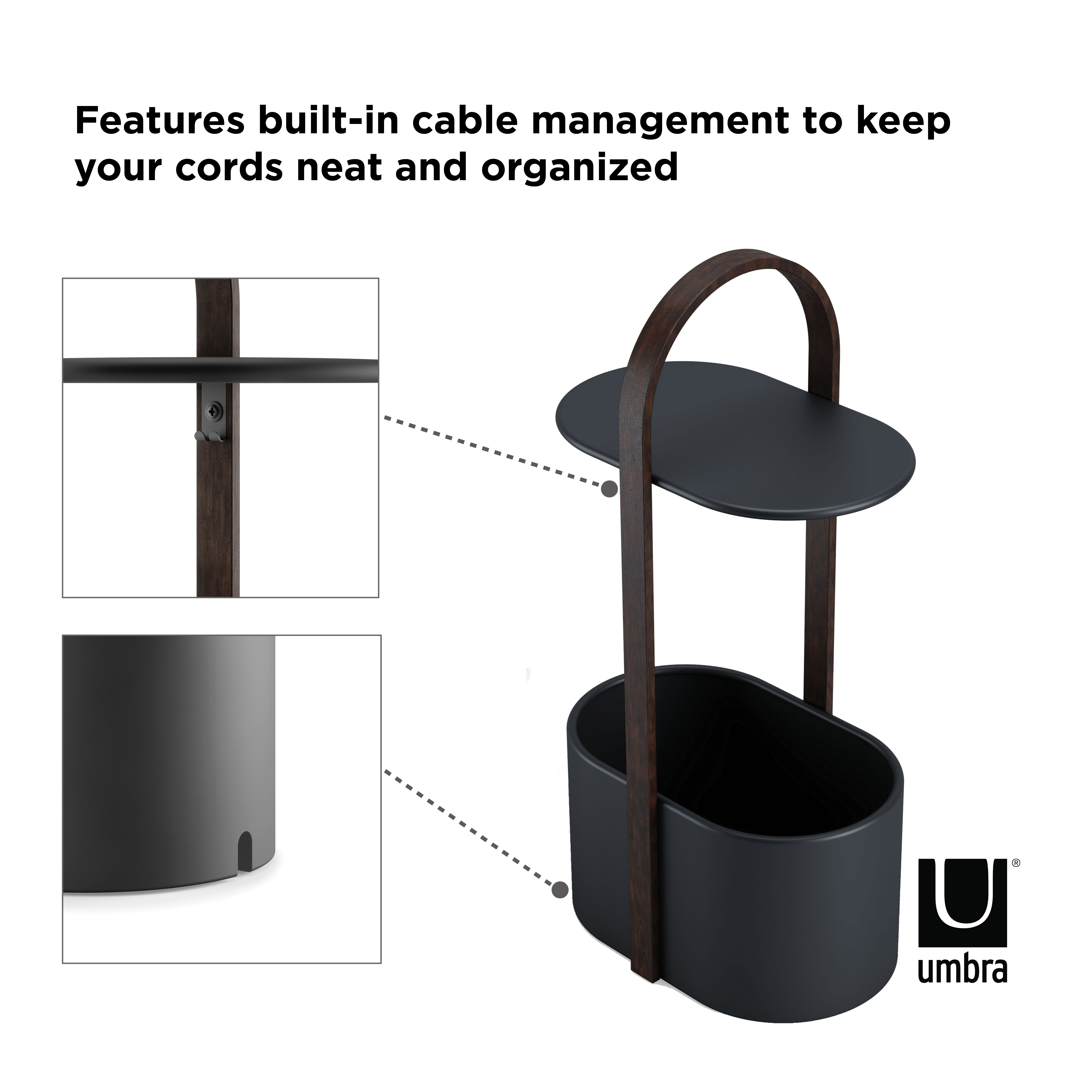 PXUB: Umbra BELLWOOD STORAGE TABLE BLK/WAL