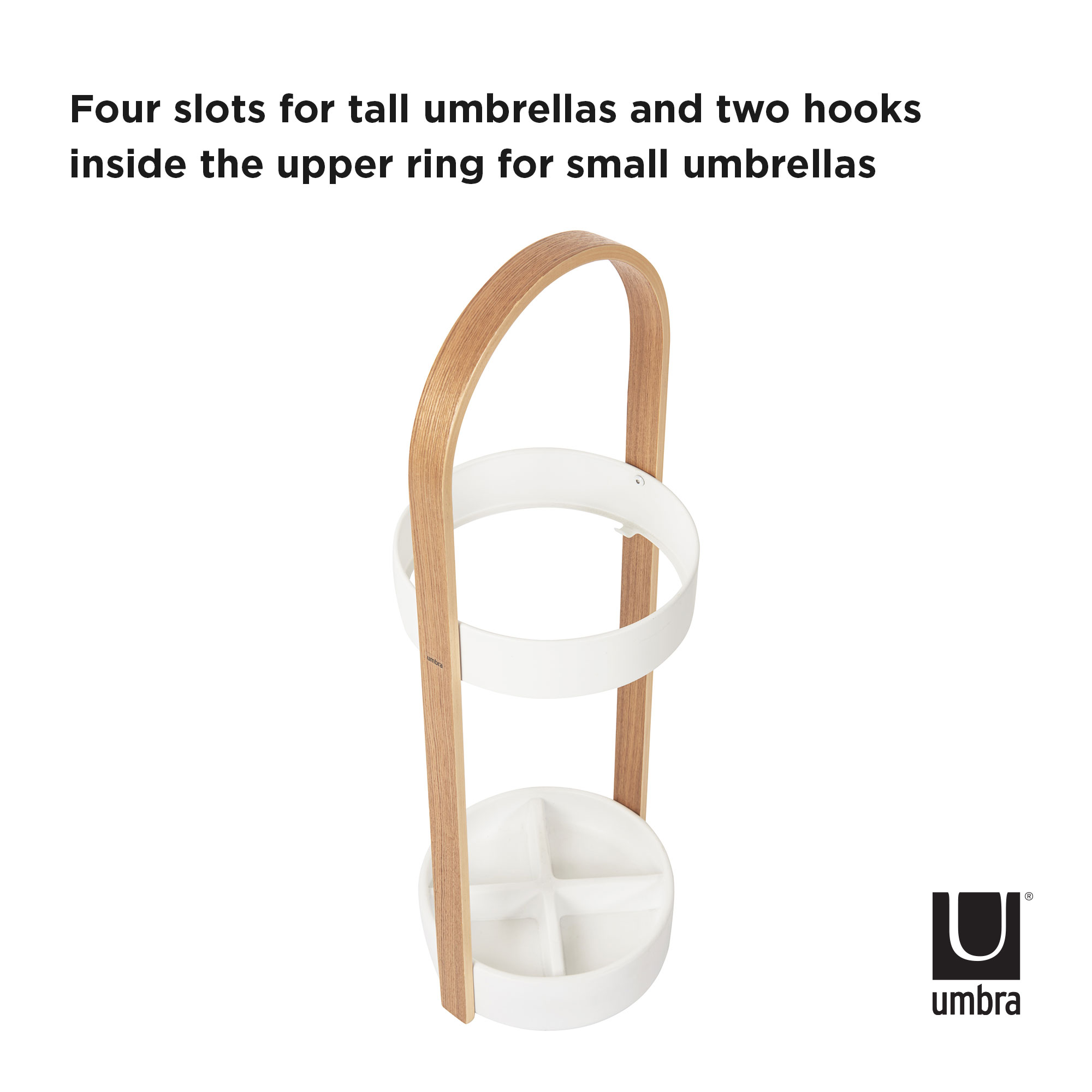PXUB: Umbra BELLWOOD UMBRELLA STAND WHT/NAT