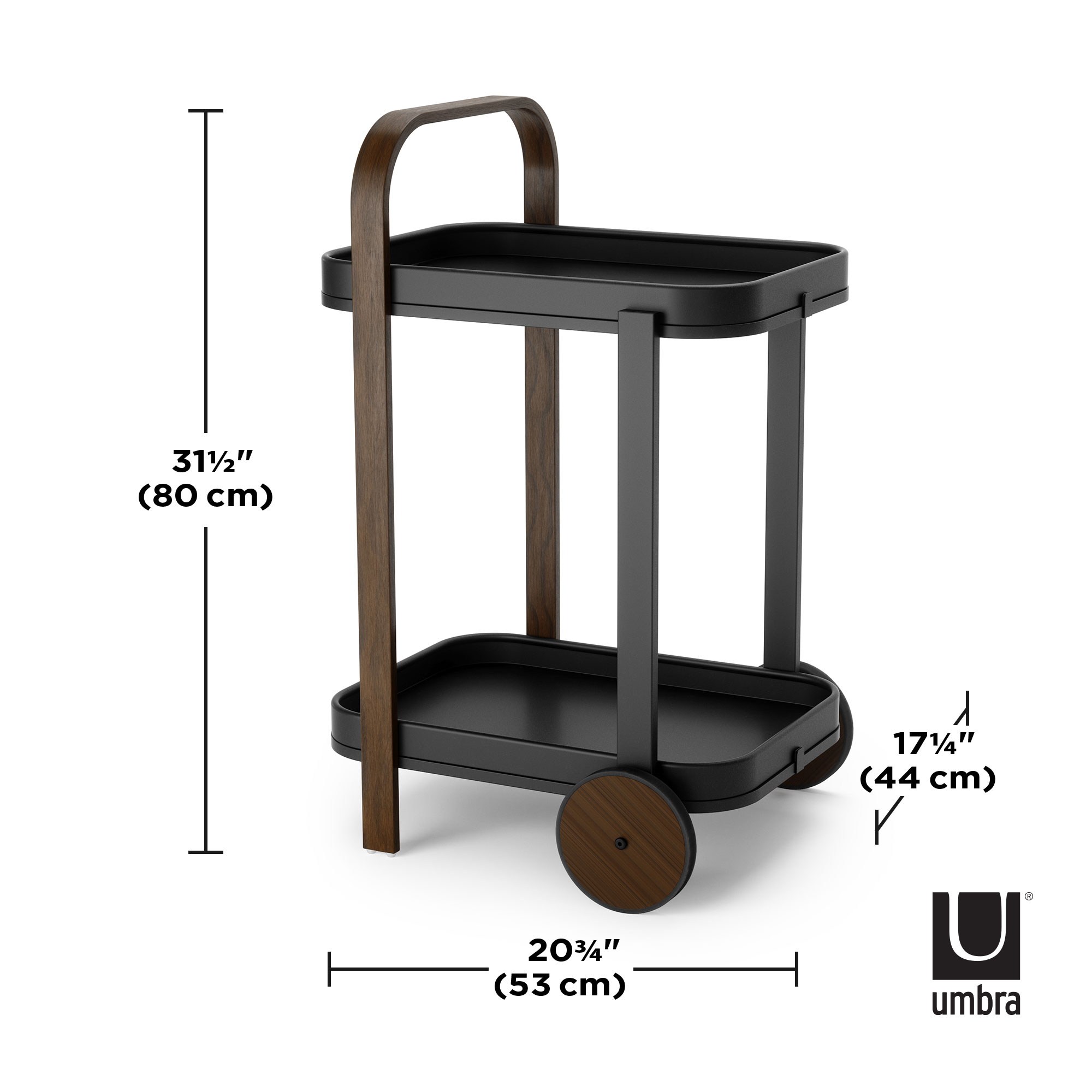 PXUB : Umbra BELLWOOD BAR/STORAGE CART l Black/Walnut l