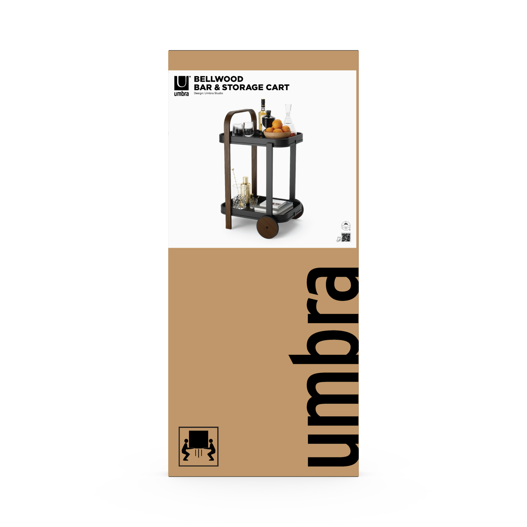 PXUB : Umbra BELLWOOD BAR/STORAGE CART l Black/Walnut l