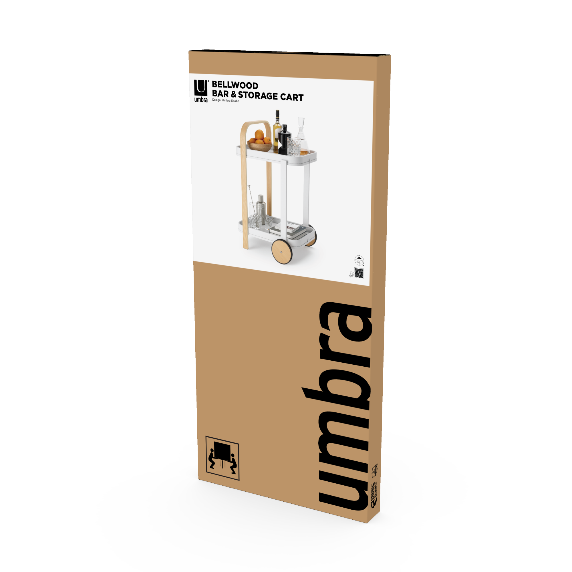 PXUB : Umbra BELLWOOD BAR/STORAGE CART l White/Natural l