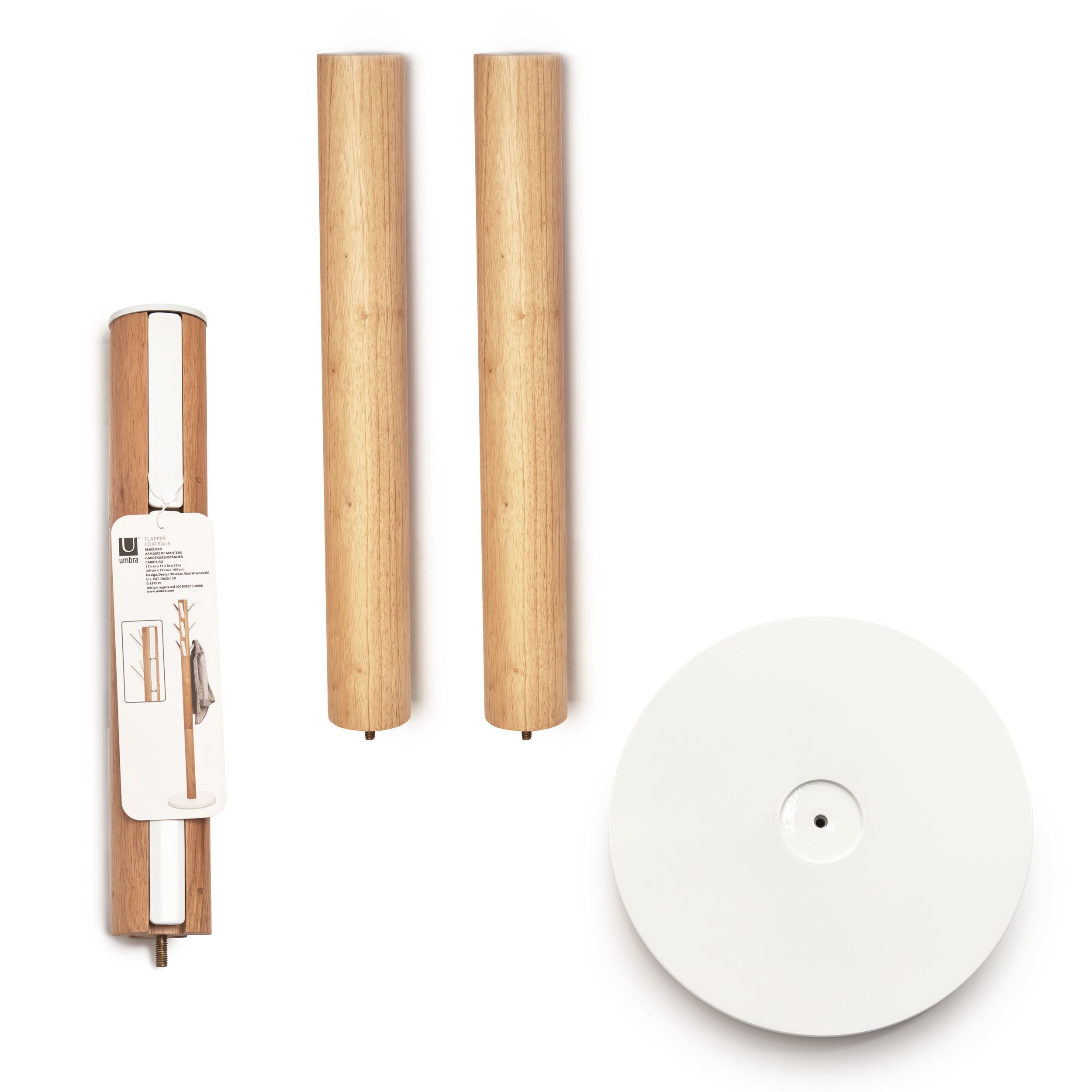 PXUB: Umbra FLAPPER COAT RACK WHT/NAT