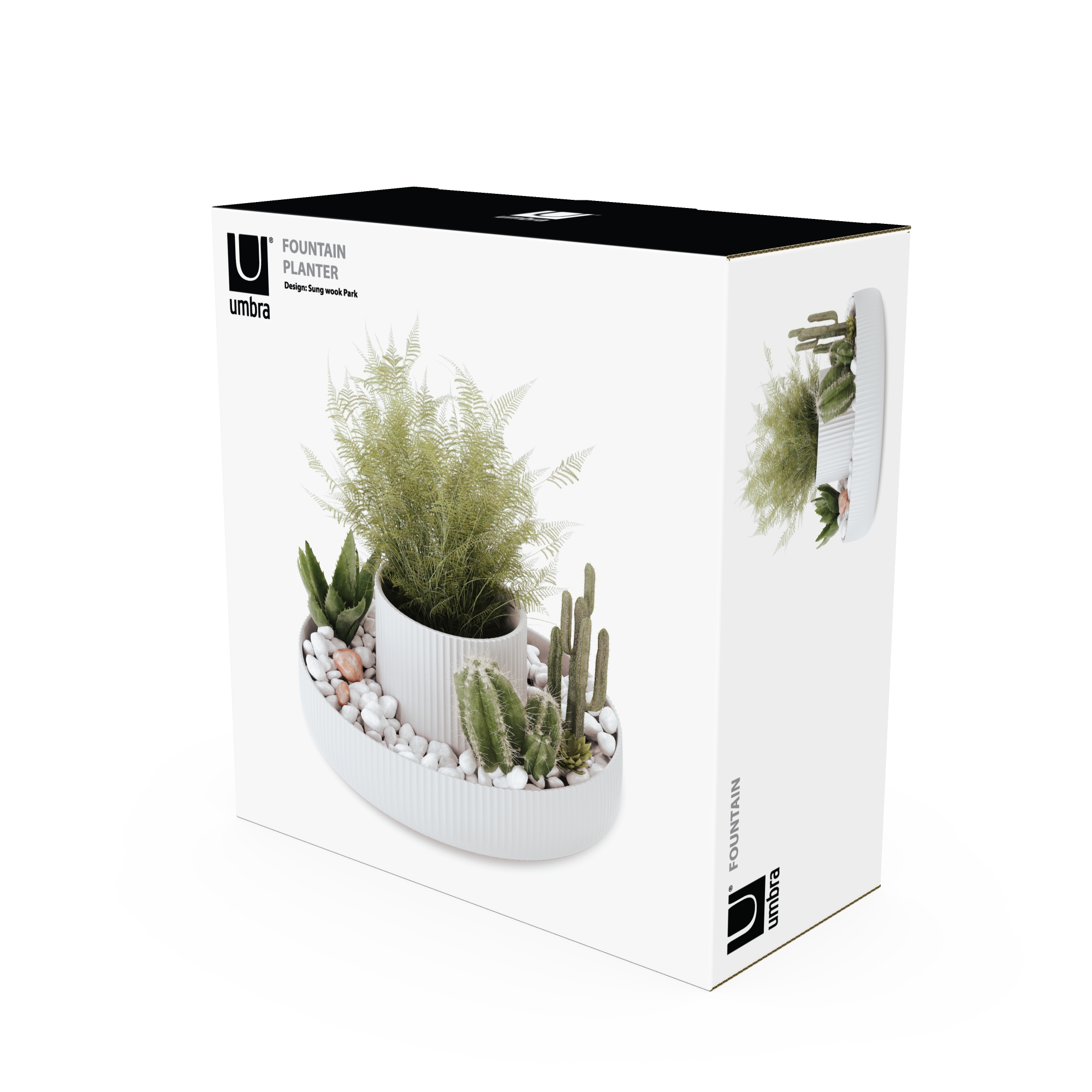 PXUB: Umbra FOUNTAIN PLANTER WHITE