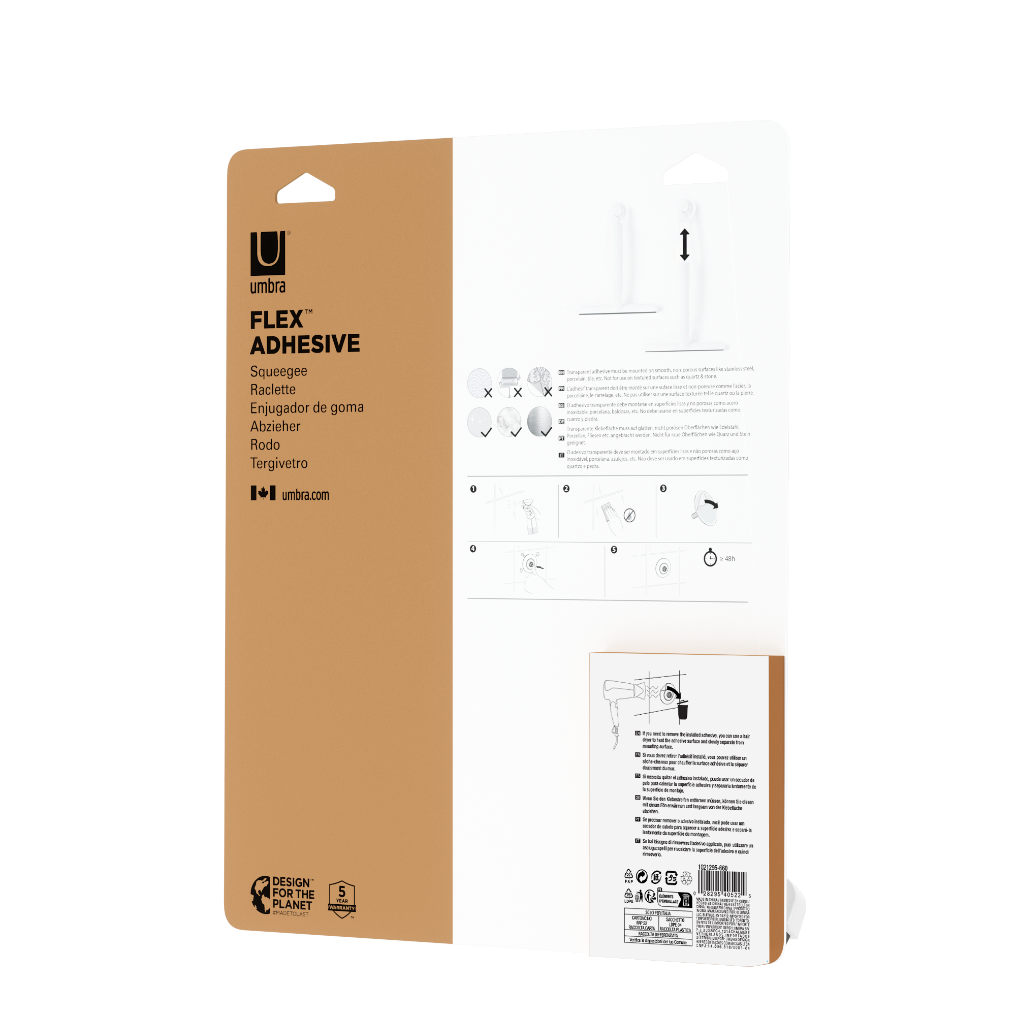 PXUB : Umbra FLEX ADHESIVE SQUEEGEE l White l