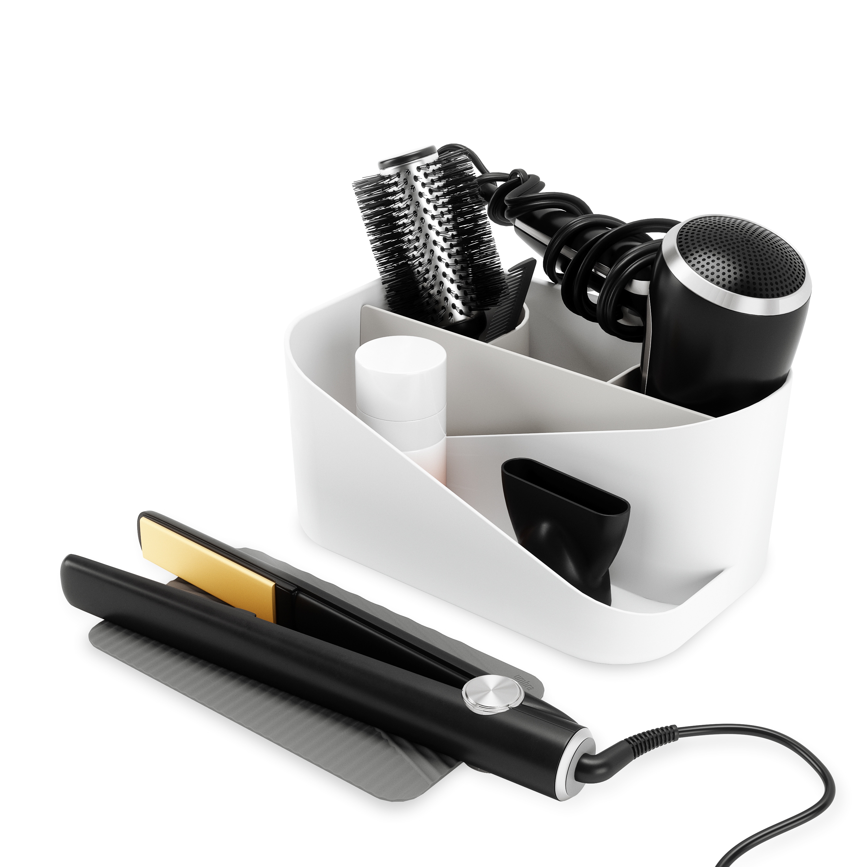 PXUB: Umbra GLAM HAIR TOOL ORGANIZER WHT/CHAR