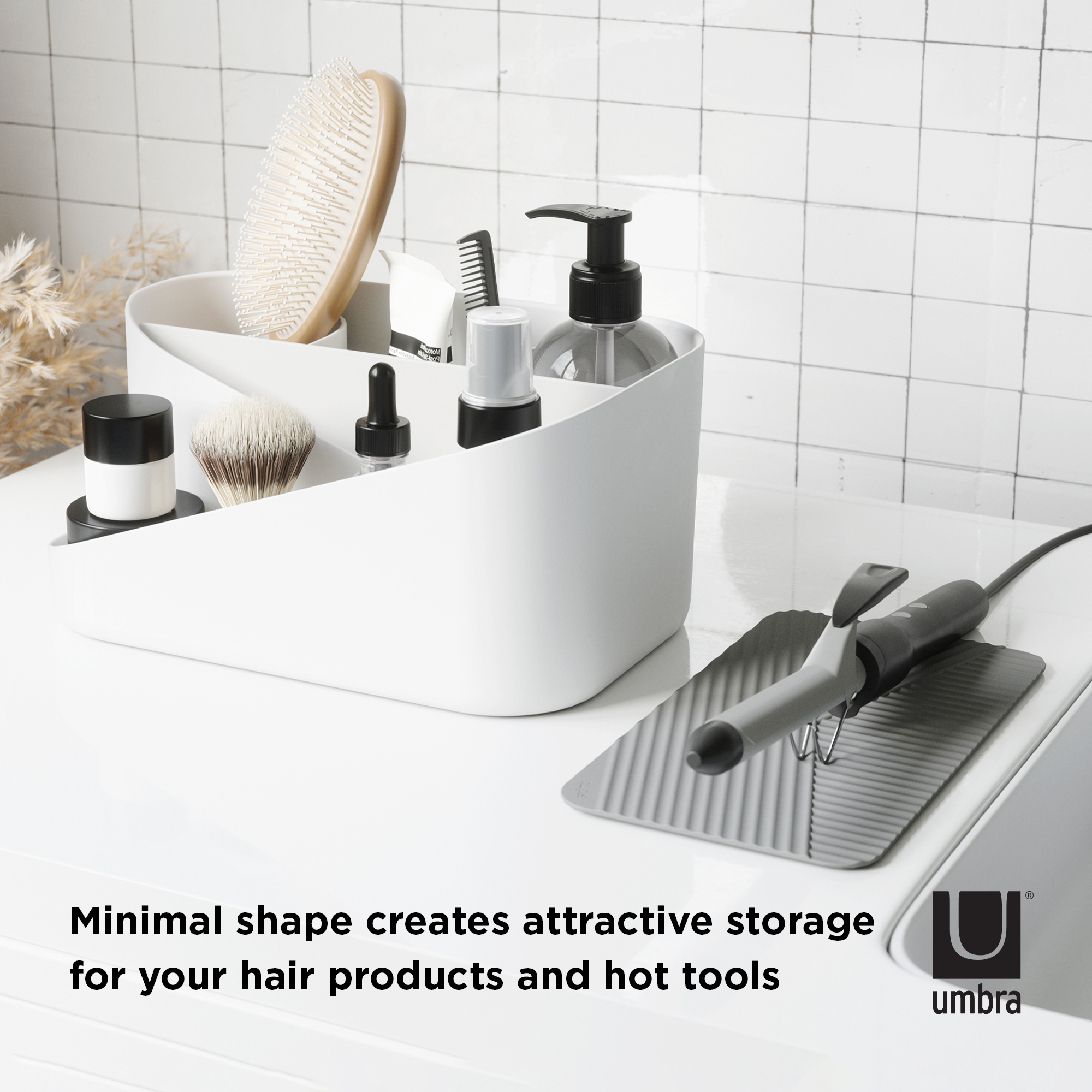 PXUB: Umbra GLAM HAIR TOOL ORGANIZER WHT/CHAR