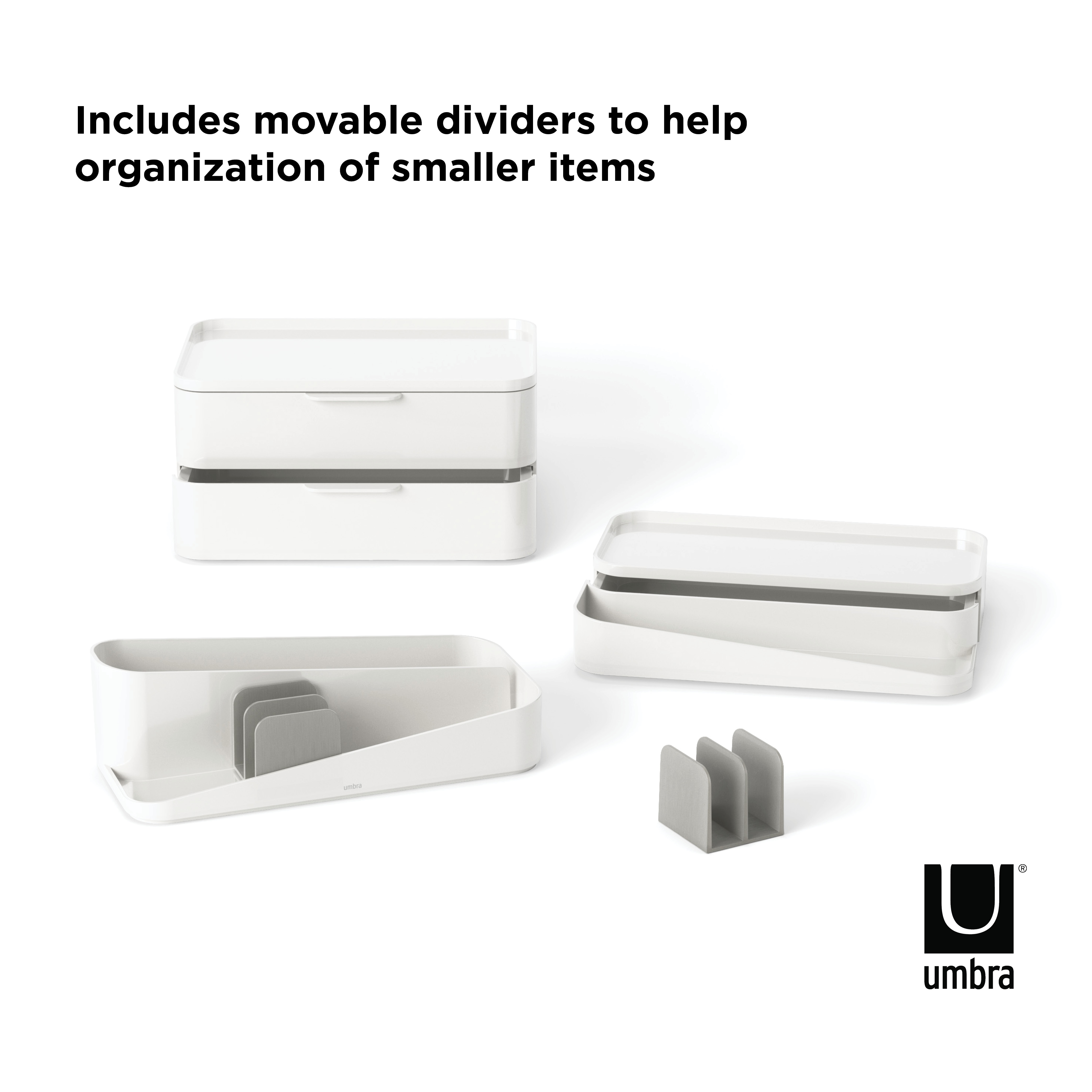 PXUB : Umbra GLAM ORGANIZER LARGE l White/Grey l