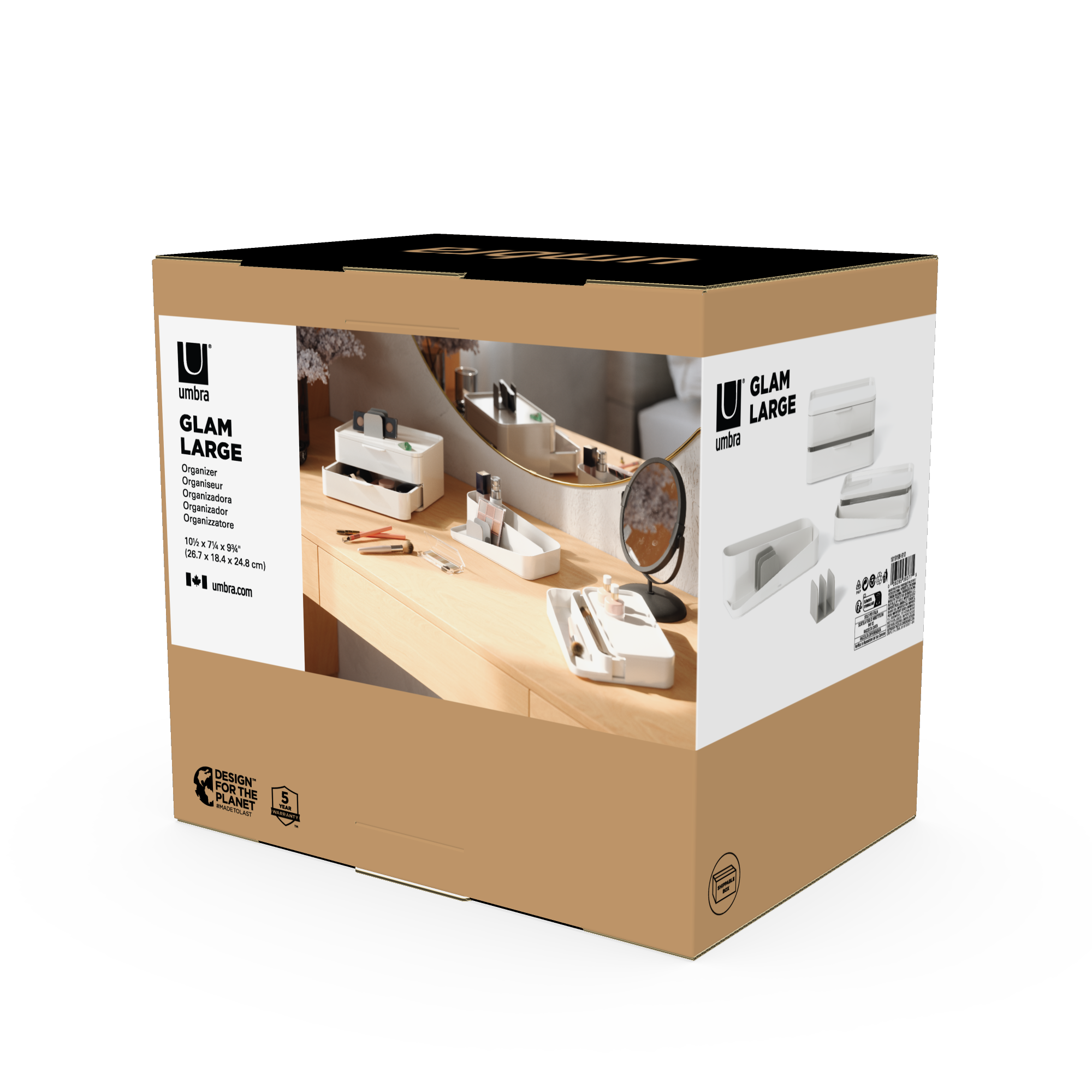 PXUB : Umbra GLAM ORGANIZER LARGE l White/Grey l