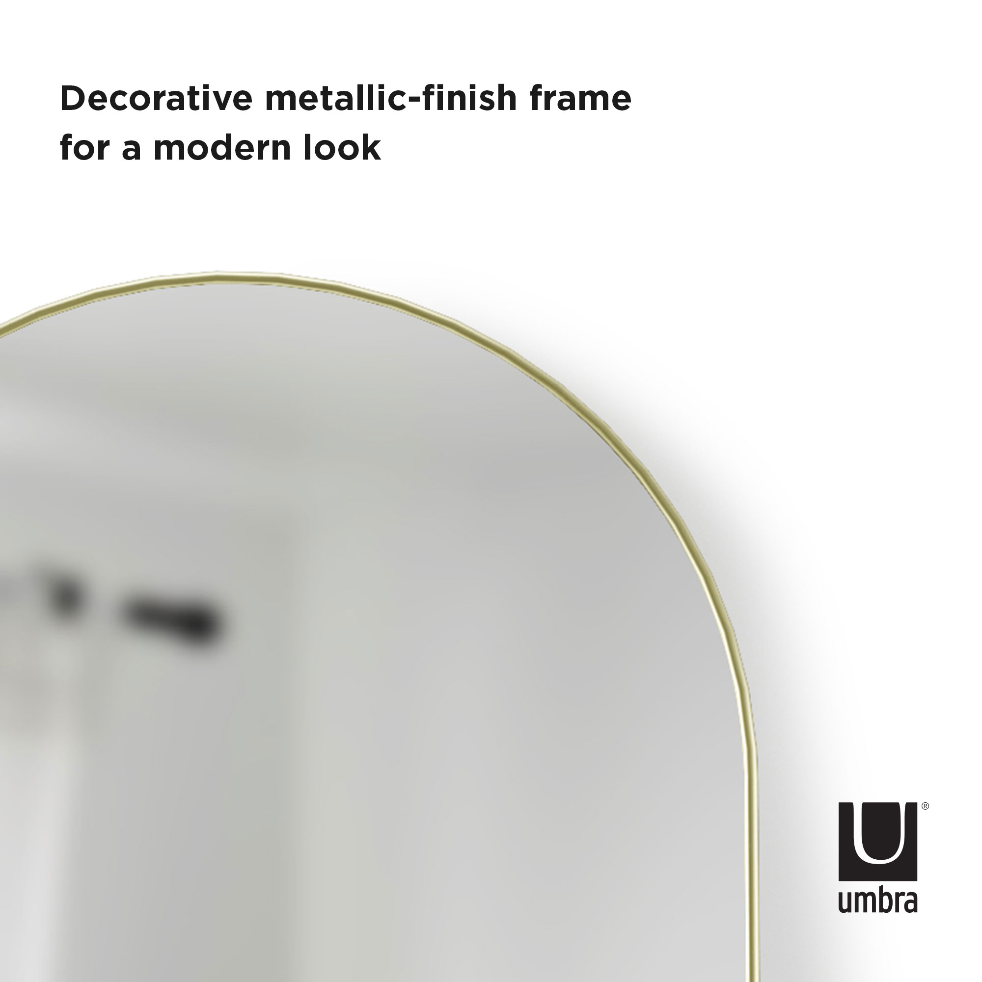 PXUB: Umbra Hubba Arched Leaning Mirror Brass l 20x62 l