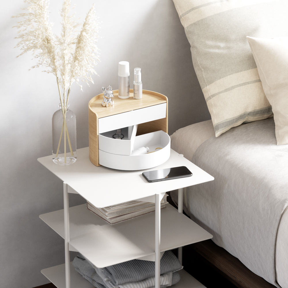 PXUB: Umbra MOONA STORAGE BOX WHT/NAT