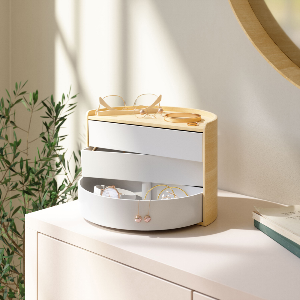 PXUB: Umbra MOONA STORAGE BOX WHT/NAT