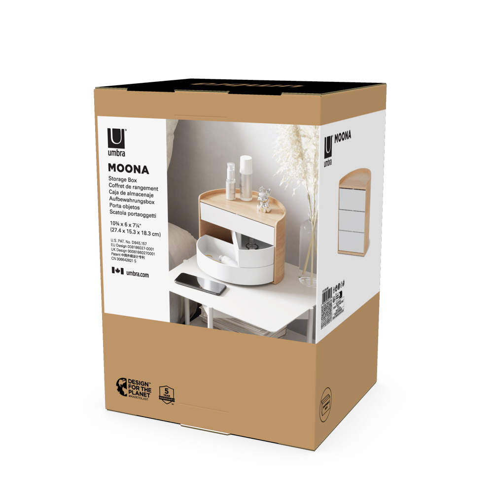PXUB: Umbra MOONA STORAGE BOX WHT/NAT