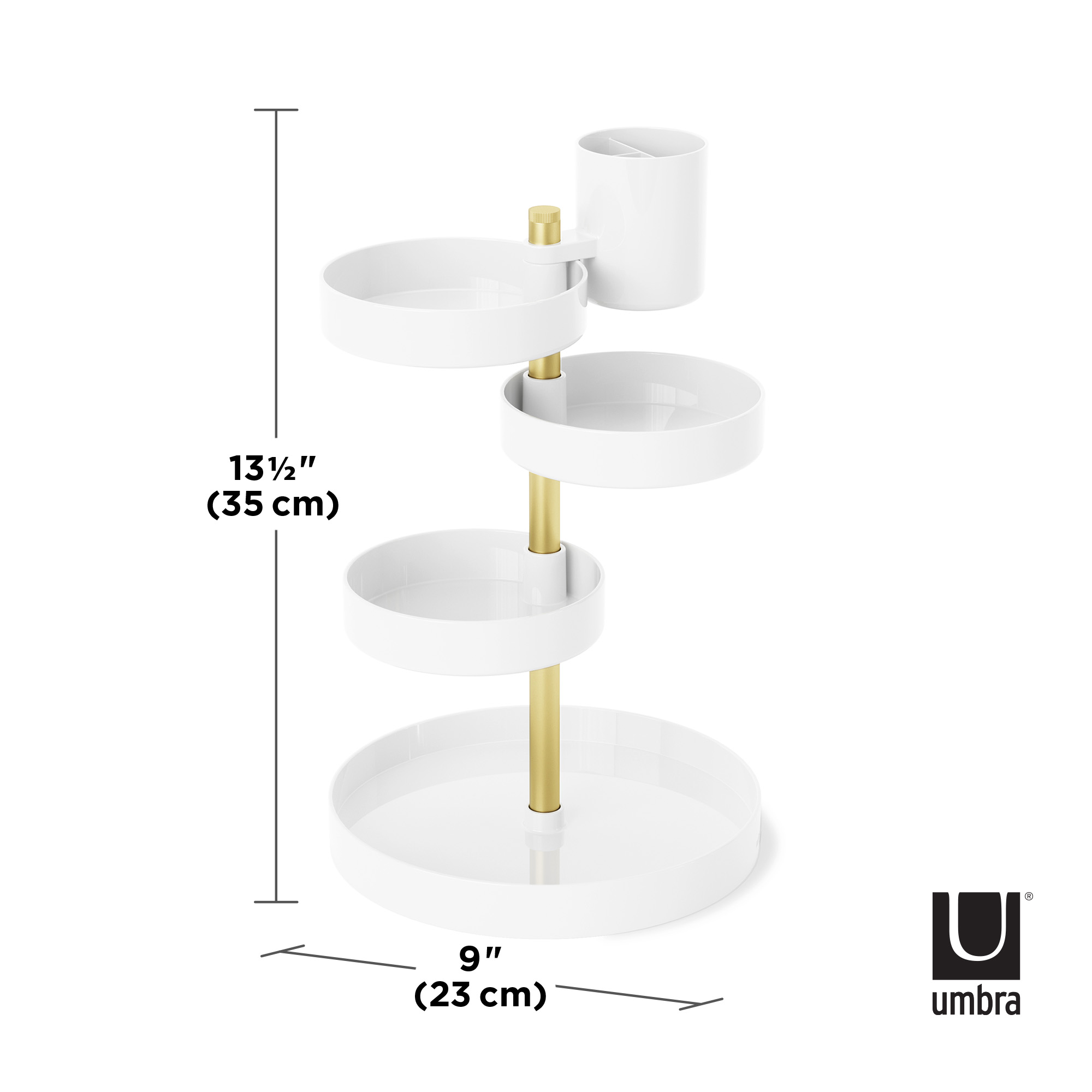PXUB: Umbra PIROUETTE ORGANIZER WHT/BRAS