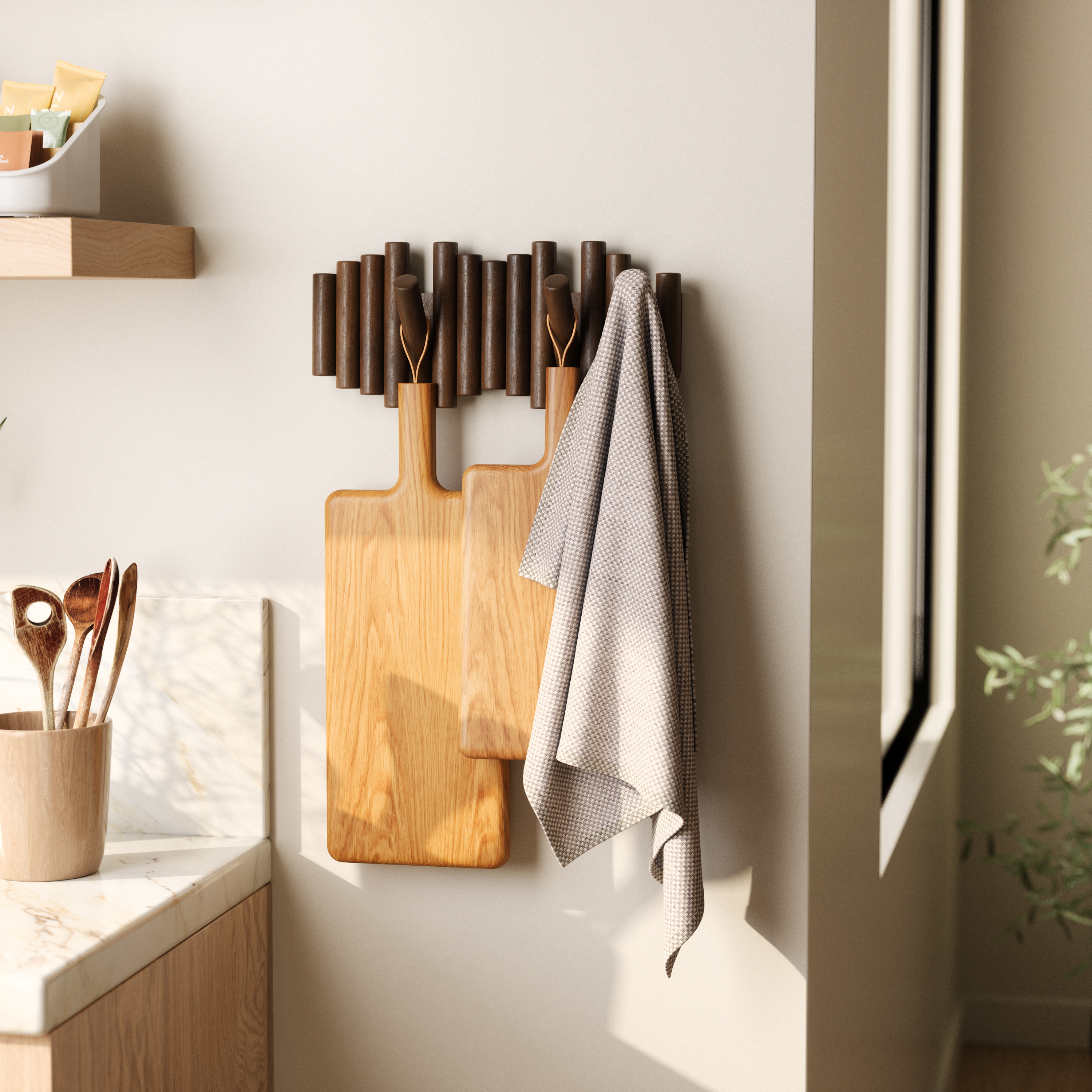 PXUB : Umbra PICKET RAIL HOOK l Age Walnut l
