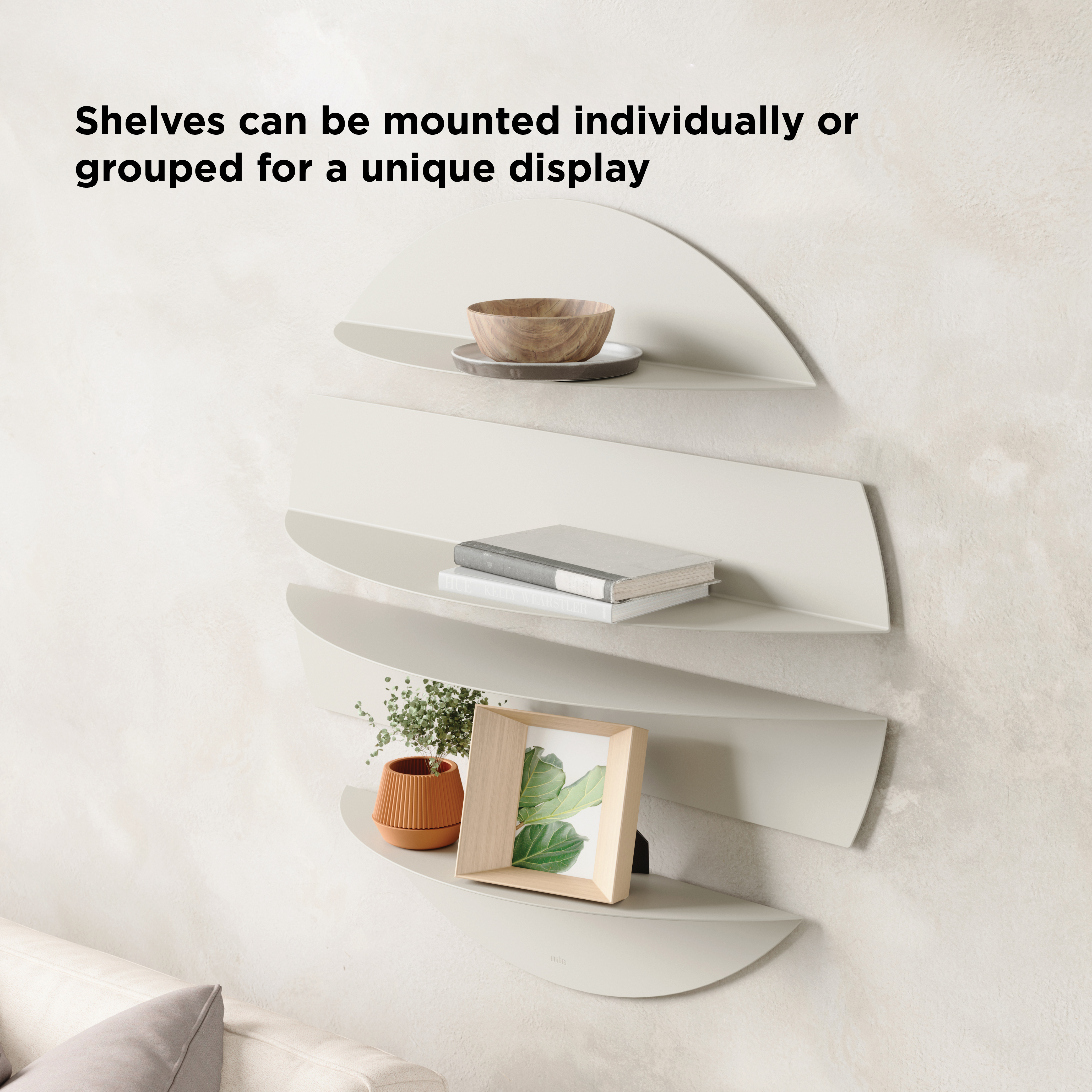 PXUB: Umbra SOLIS SHELVES 4PC STONE