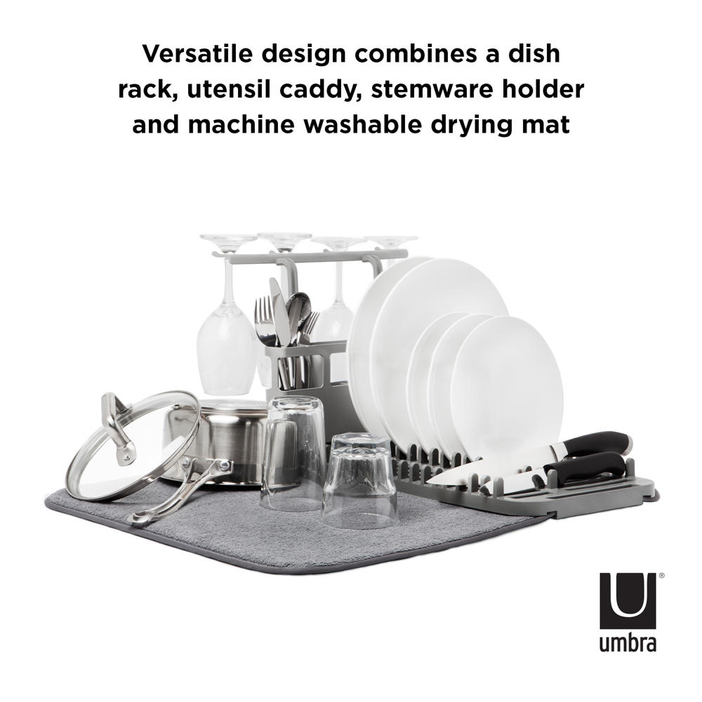 PXUB: Umbra UDRY DISHRACK W/ DRY MAT CHARCOAL