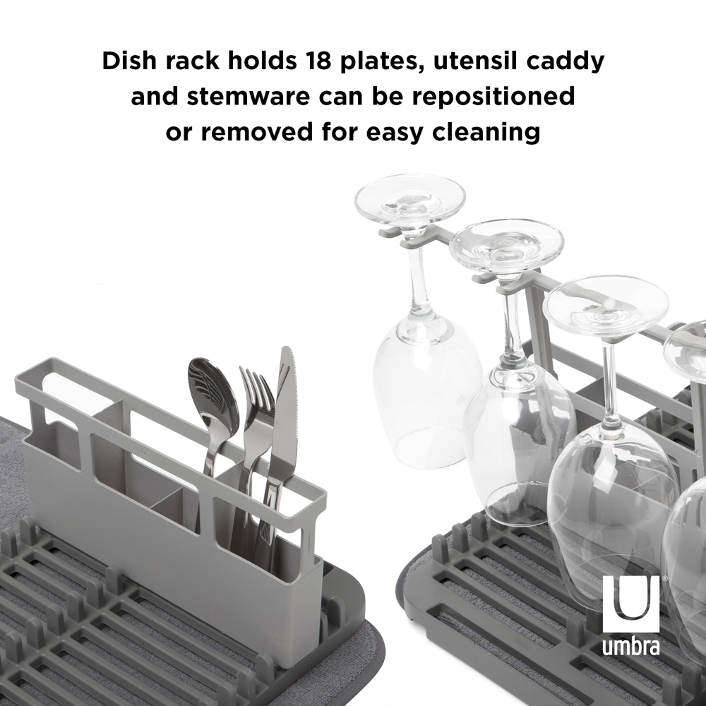 PXUB: Umbra UDRY DISHRACK W/ DRY MAT CHARCOAL