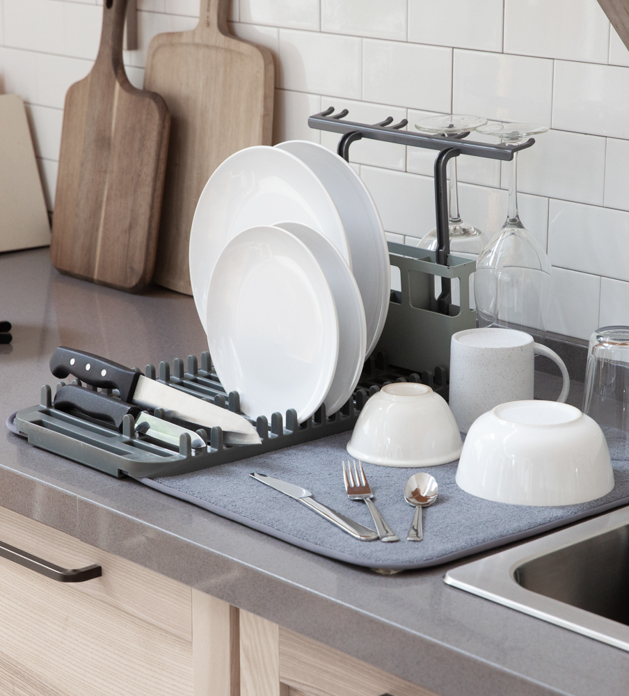 PXUB: Umbra UDRY DISHRACK W/ DRY MAT CHARCOAL